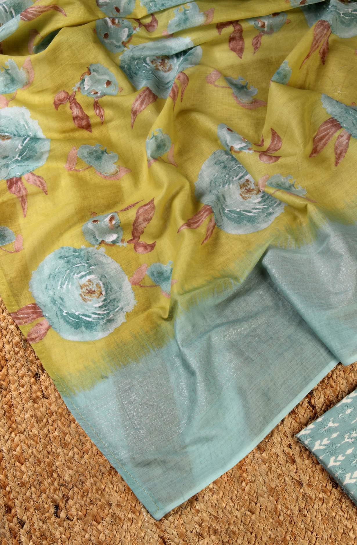 Pastel Green Cotton Printed Unstitched Salwar Suit - S23RSAN4384C