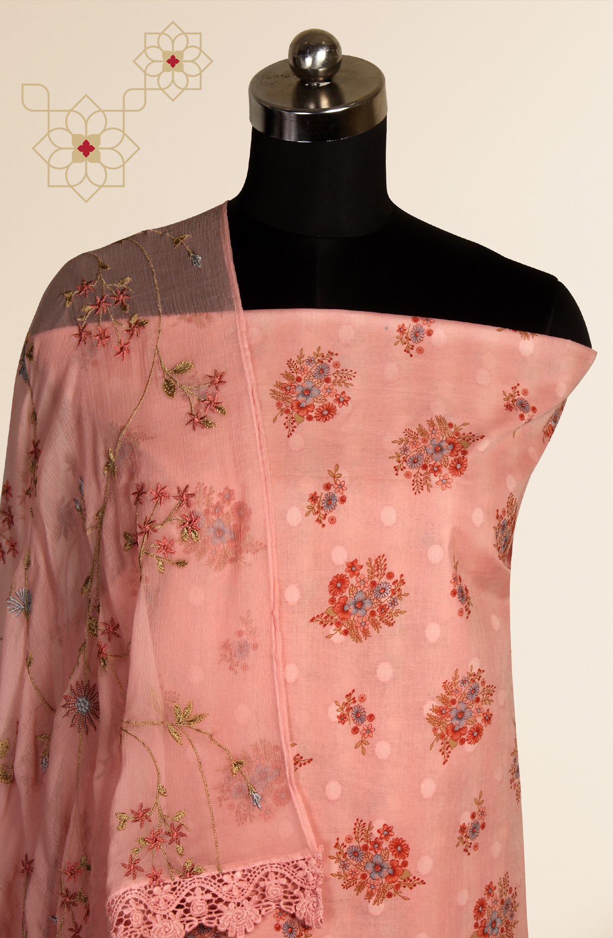 Pink Cotton Digital Printed Salwar Suit with Chiffon Dupatta - SAGPIM35B