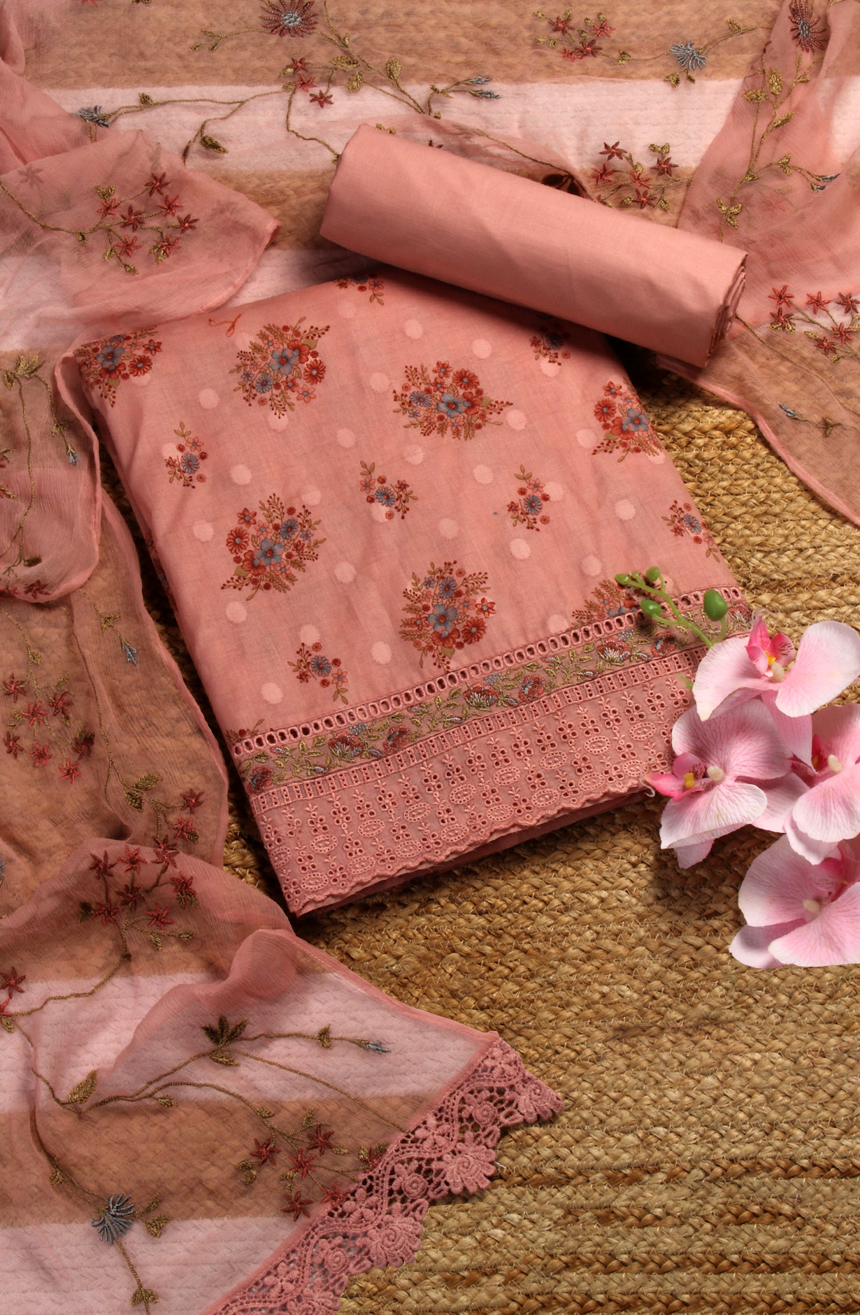 Pink Cotton Digital Printed Salwar Suit with Chiffon Dupatta - SAGPIM35B