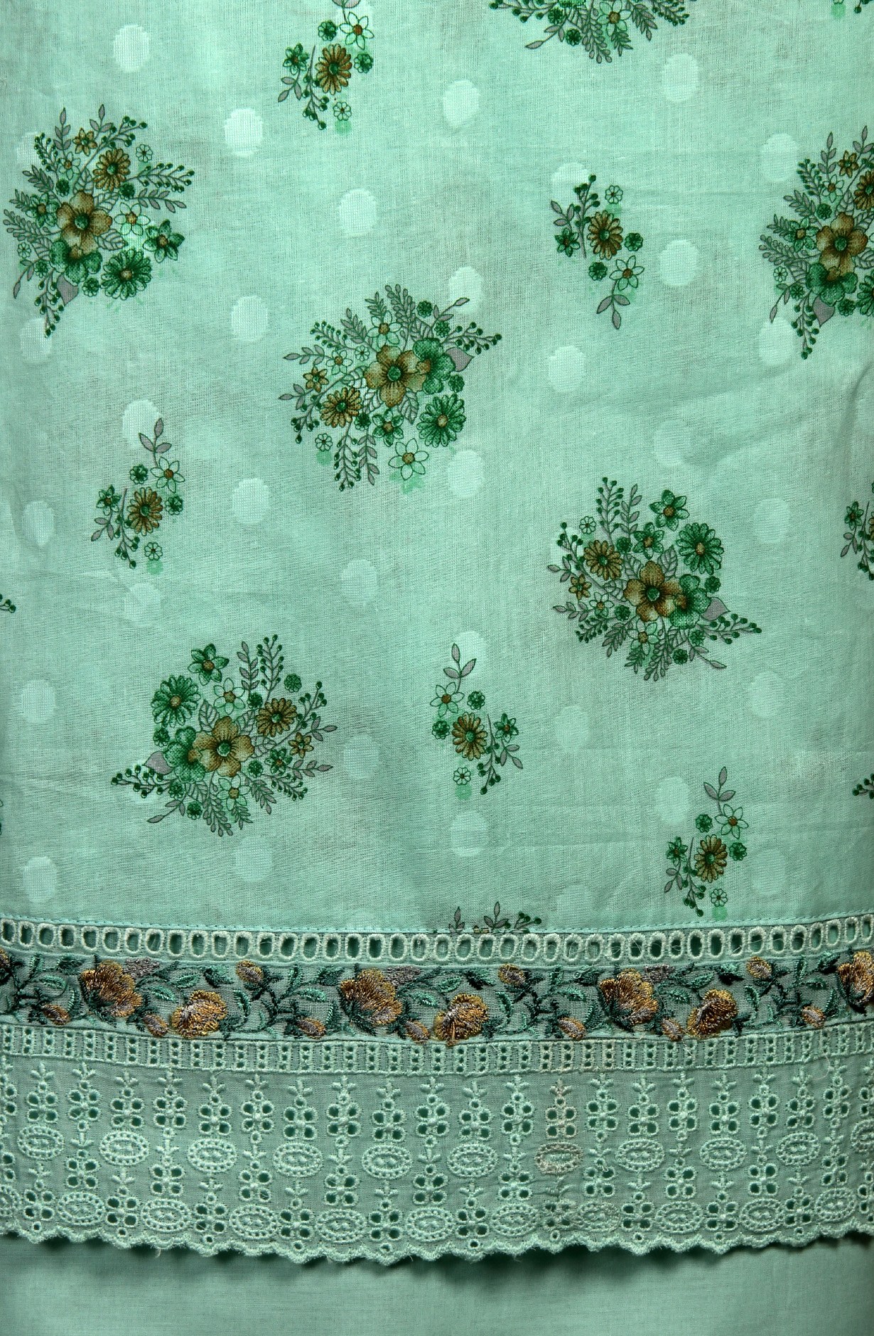 Sea Green Cotton Digital Printed Salwar Suit with Chiffon Dupatta - SAGPIM35C