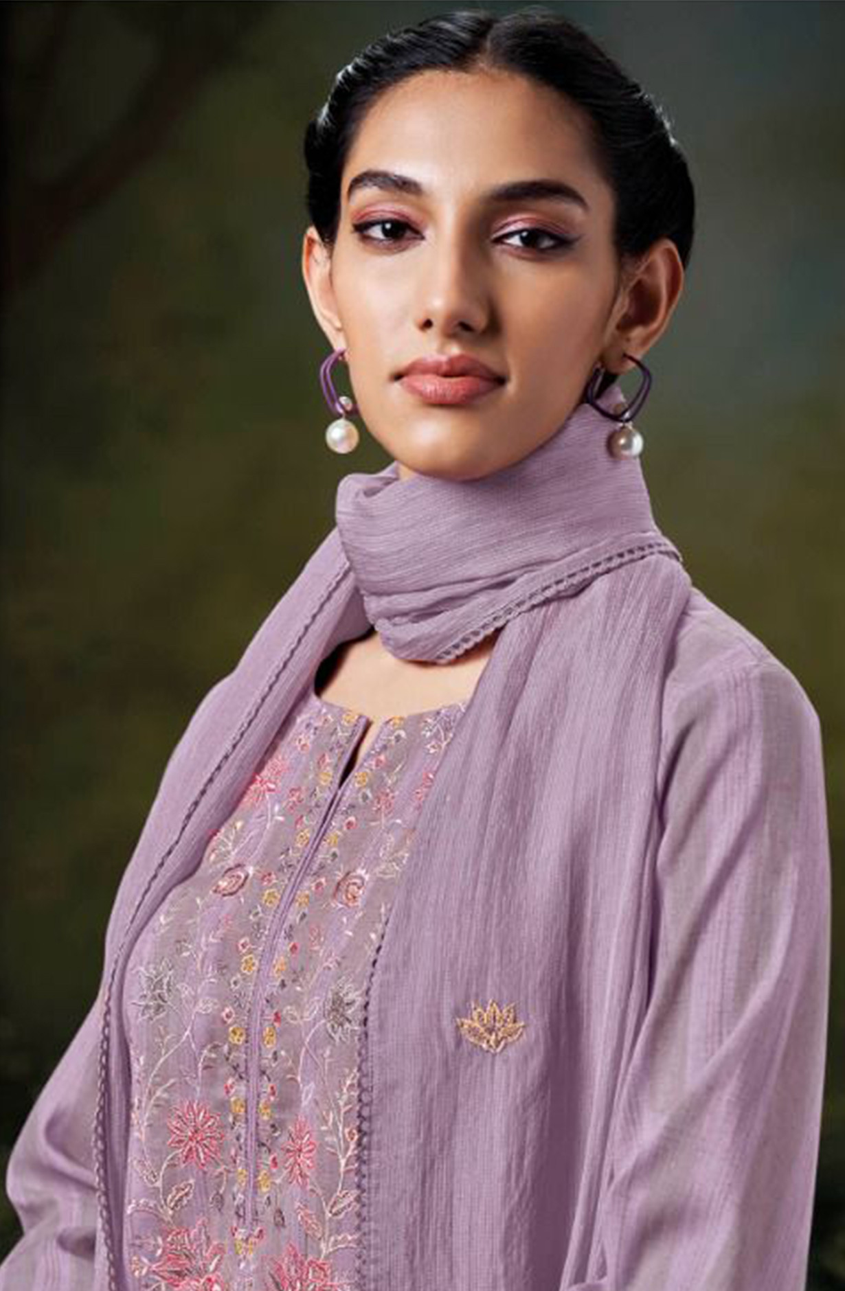 Cotton Jacquard Suit Set with Pure Chiffon Dupatta - SAHC1893