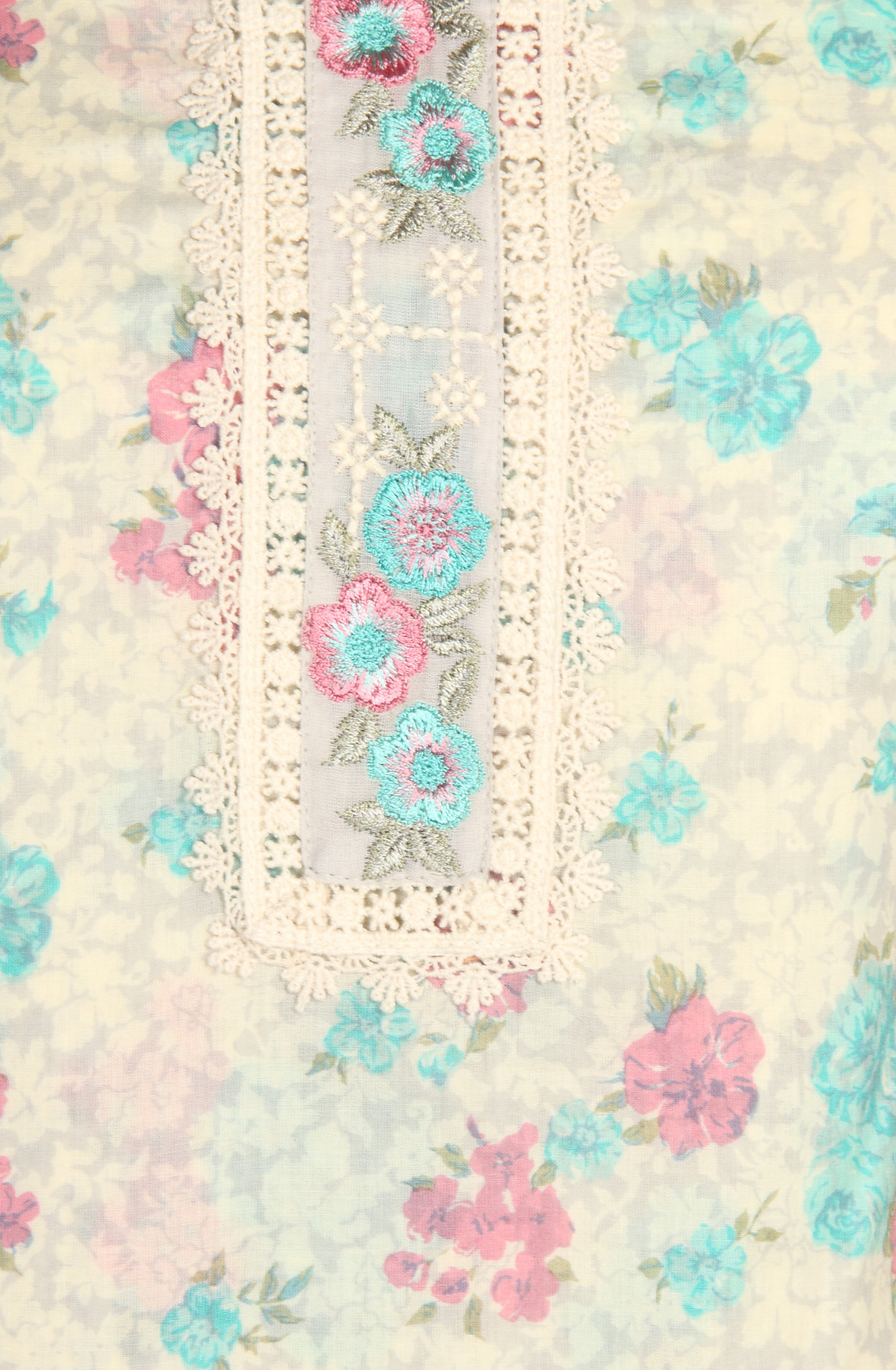 Multi-coloured Pure Cotton Digital Printed Salwar Kameez with Chiffon Dupatta - SANNPJ3257A