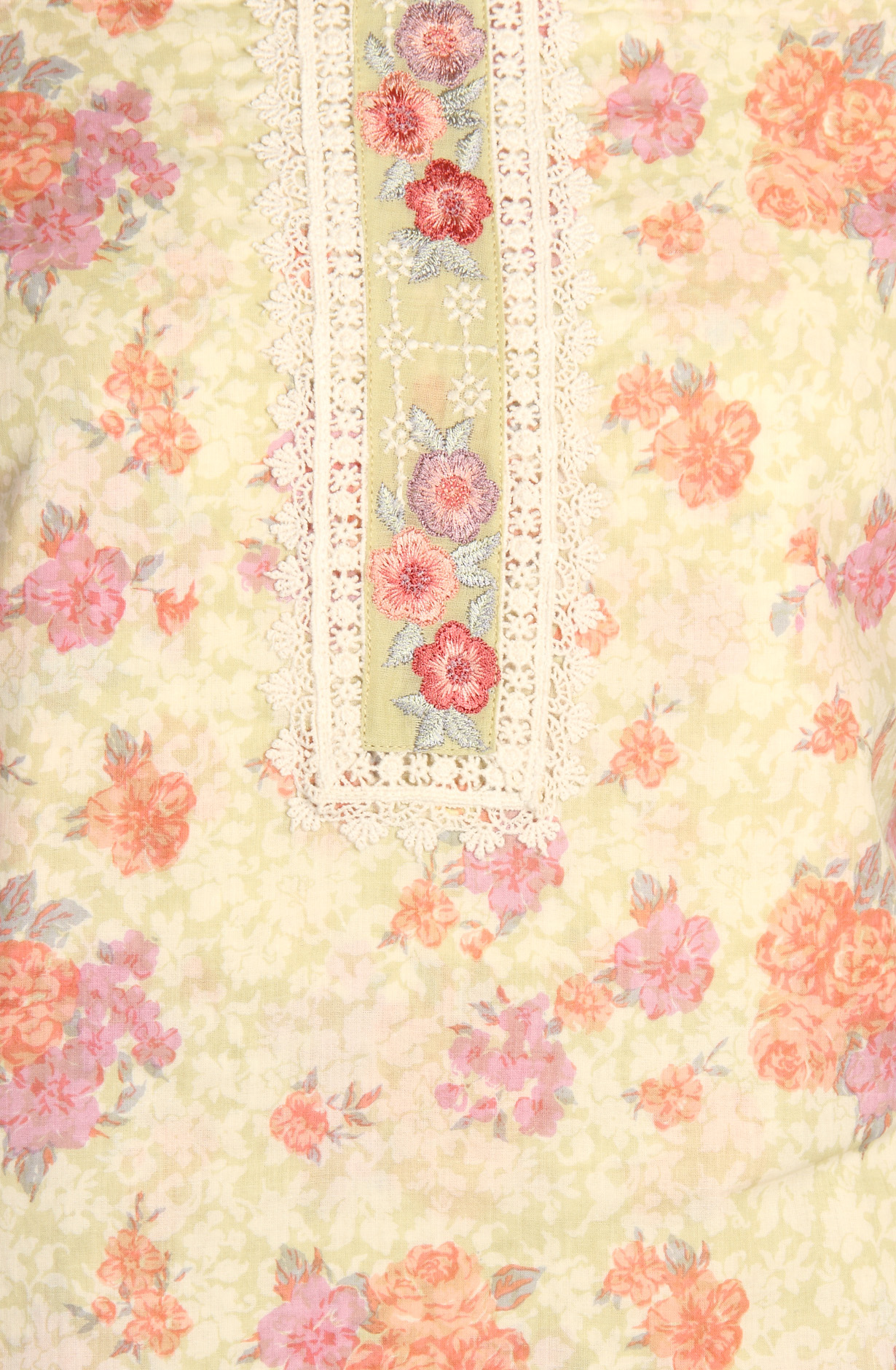 Multi-coloured Pure Cotton Digital Printed Salwar Kameez with Chiffon Dupatta - SANNPJ3257B