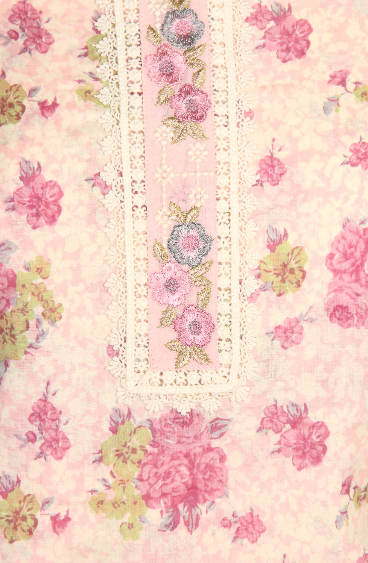 Multi-coloured Pure Cotton Digital Printed Salwar Kameez with Chiffon Dupatta - SANNPJ3257C