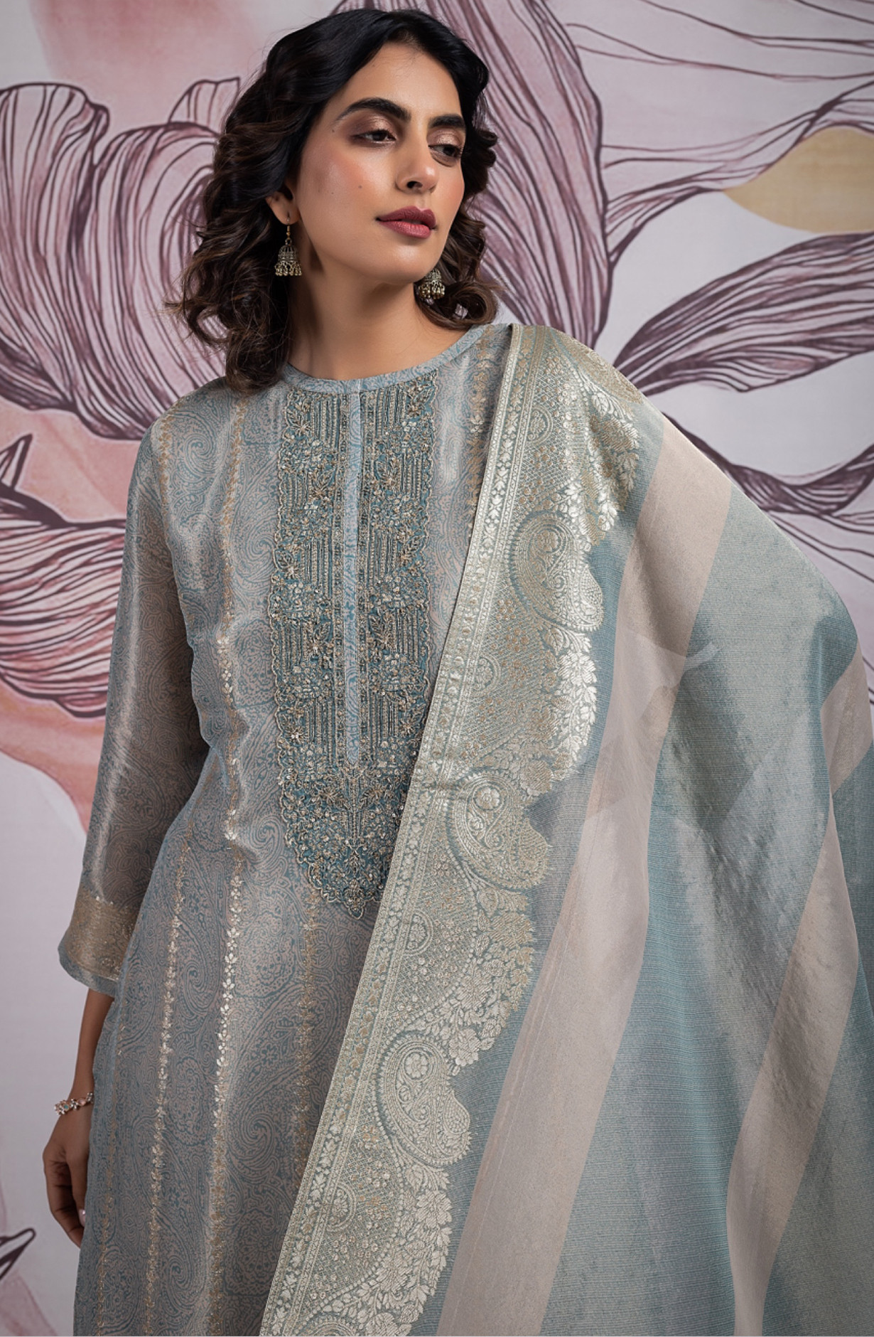 Tissue Jacquard Salwaar Kameez with Dupatta - SAY2382A