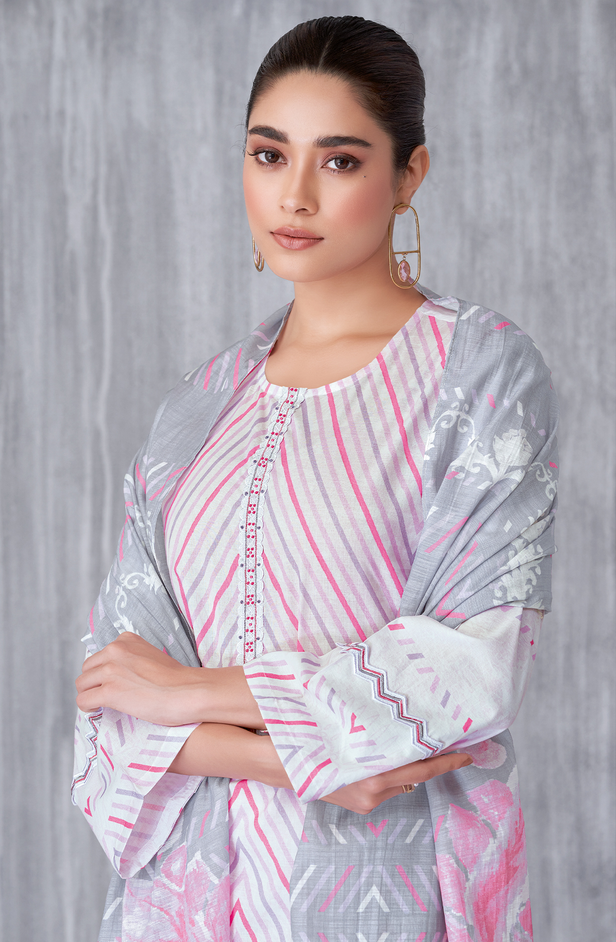 Multicolor Cotton Digital Printed Unstitched Salwar Kameez - SIL1279