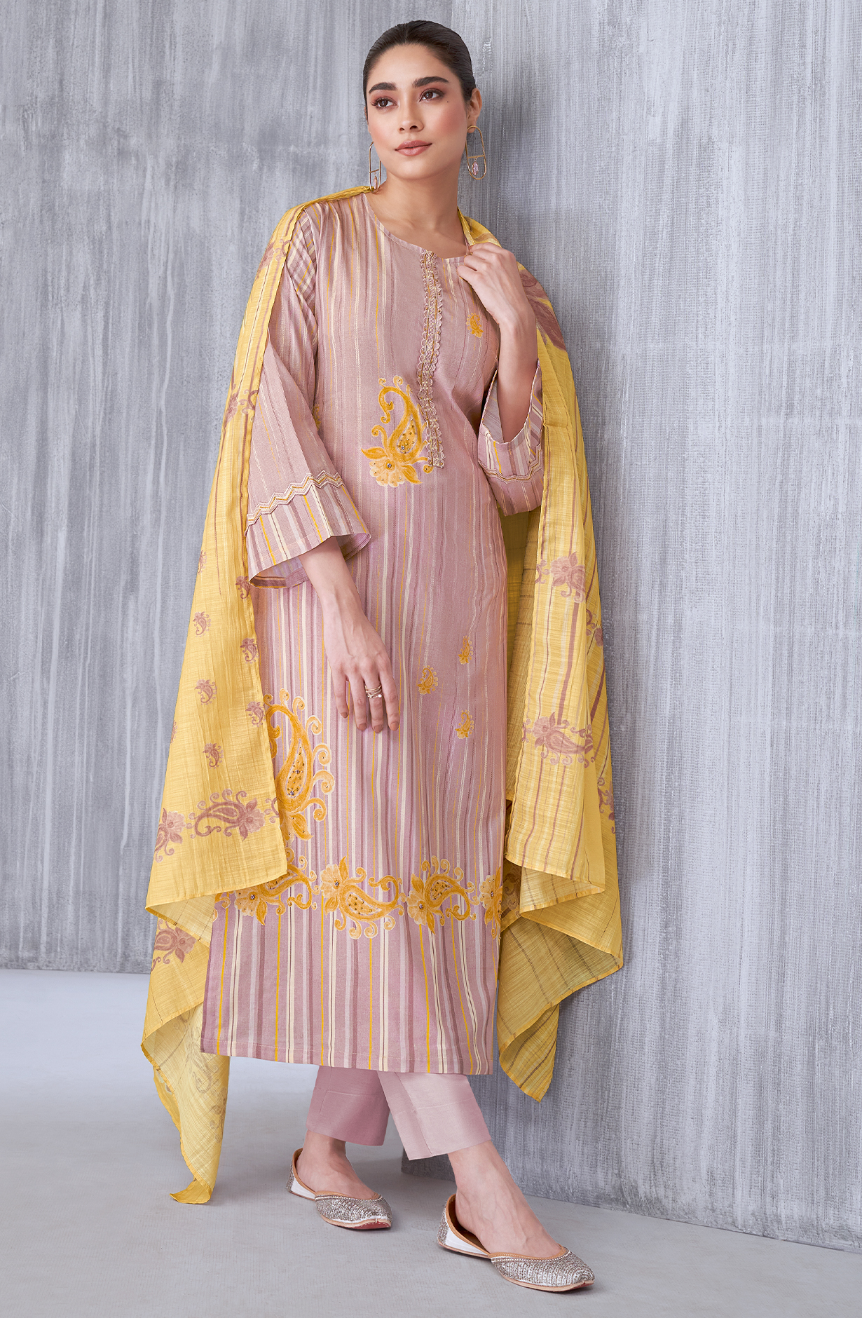 Mauve Cotton Digital Printed Unstitched Salwar Kameez - SIL1281