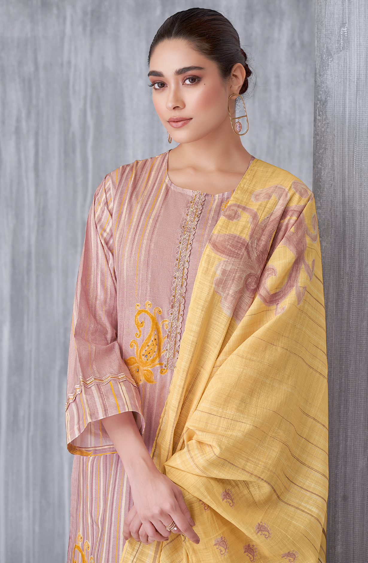 Mauve Cotton Digital Printed Unstitched Salwar Kameez - SIL1281