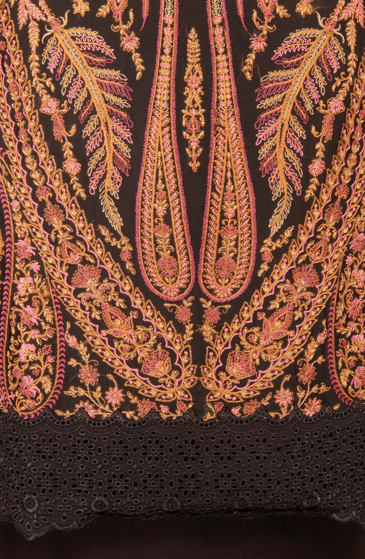 Black Designer Organza Unstitched Salwar Kameez - SMPL-07