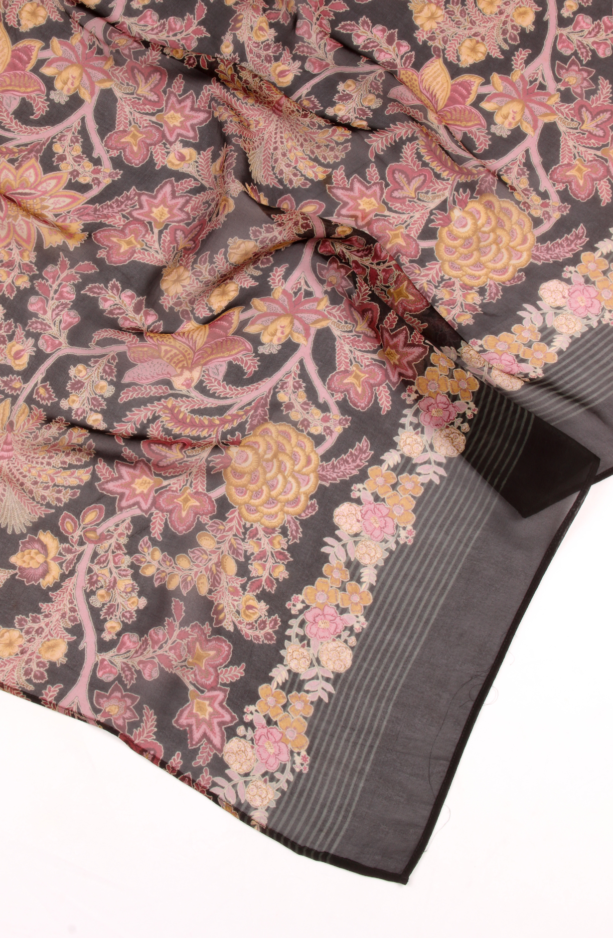 Black Designer Organza Unstitched Salwar Kameez - SMPL-07