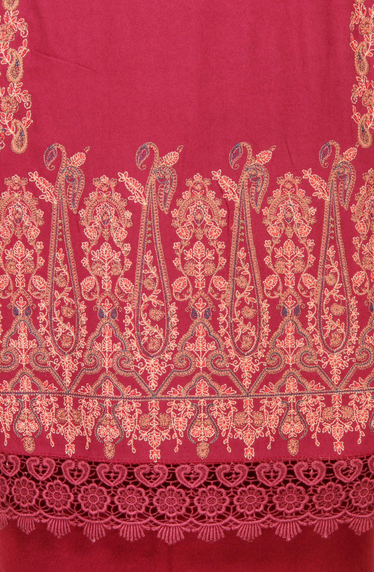 Magenta Pashmina Winter Wear Unstitched Salwar Suit - SMPL-10