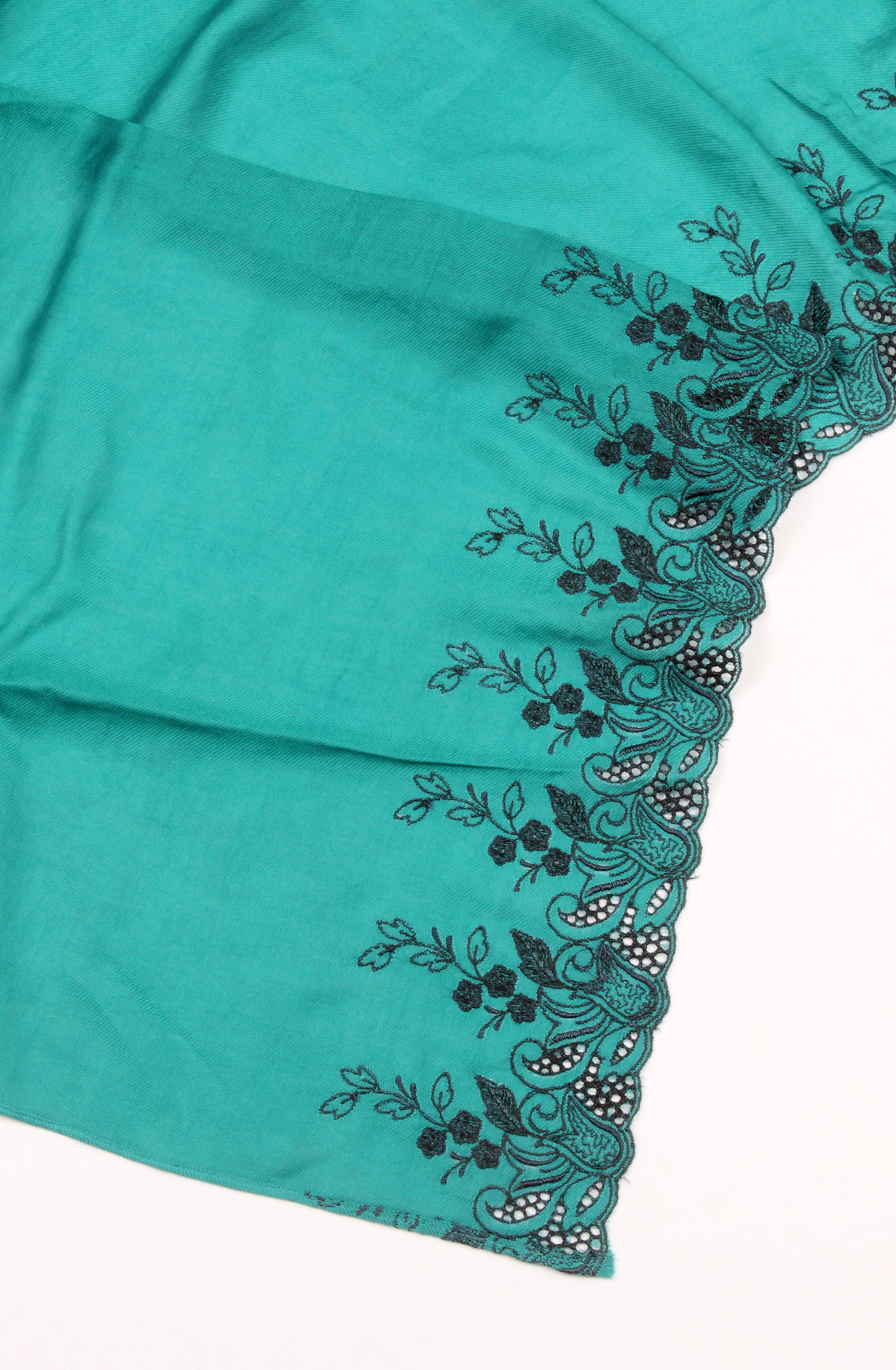 Teal Pashmina Winter Wear Unstitched Salwar Suit - SMPL-12