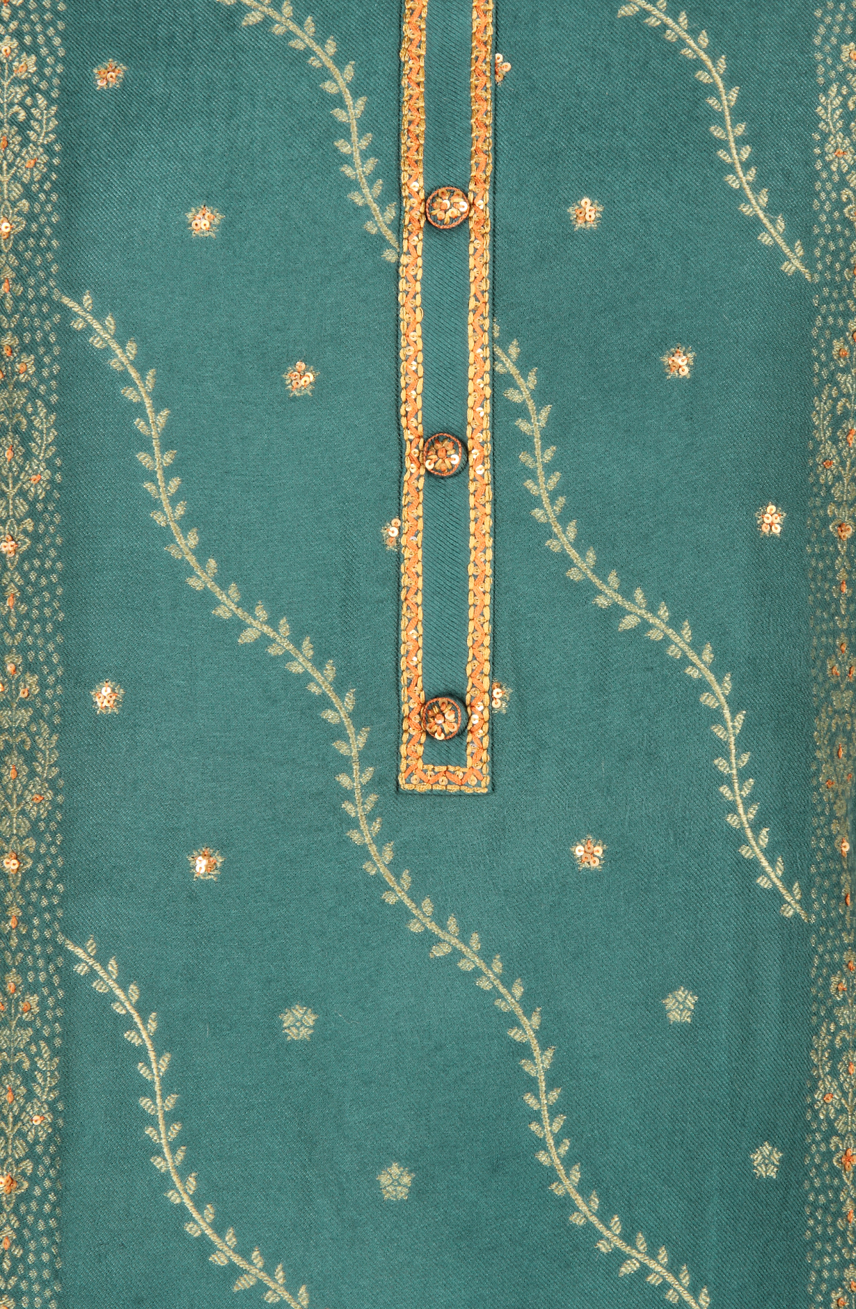 Green Pashmina Winter Wear Unstitched Salwar Suit - SMPL-17