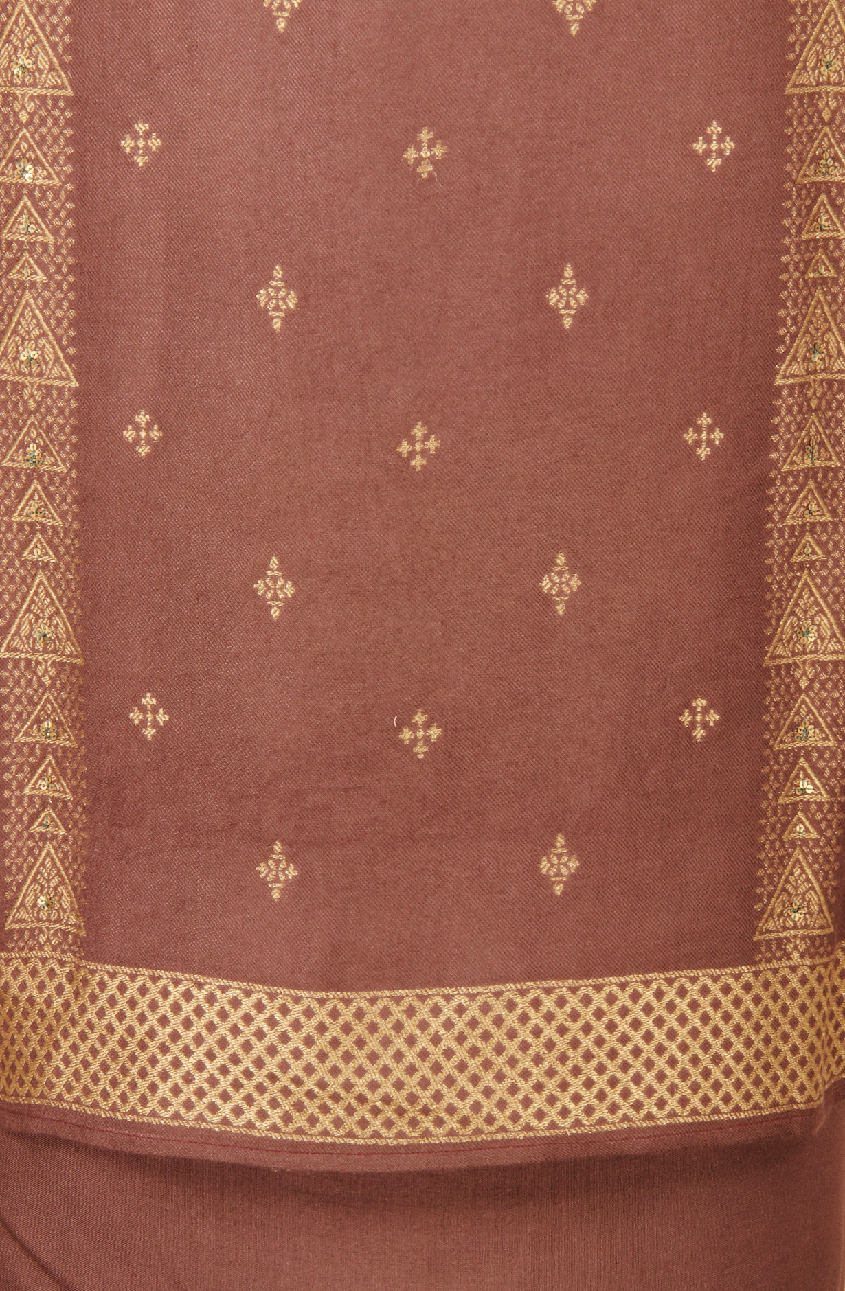 Chocolate Brown Pashmina Winter Wear Unstitched Salwar Suit - SMPL-18