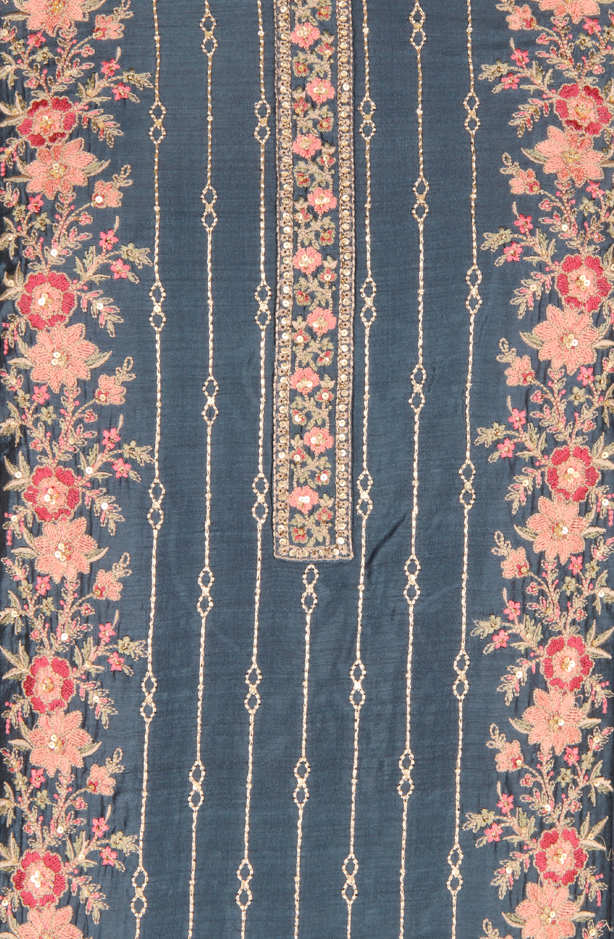 Teal Designer Muslin Unstitched Salwar Kameez - SMPL-23