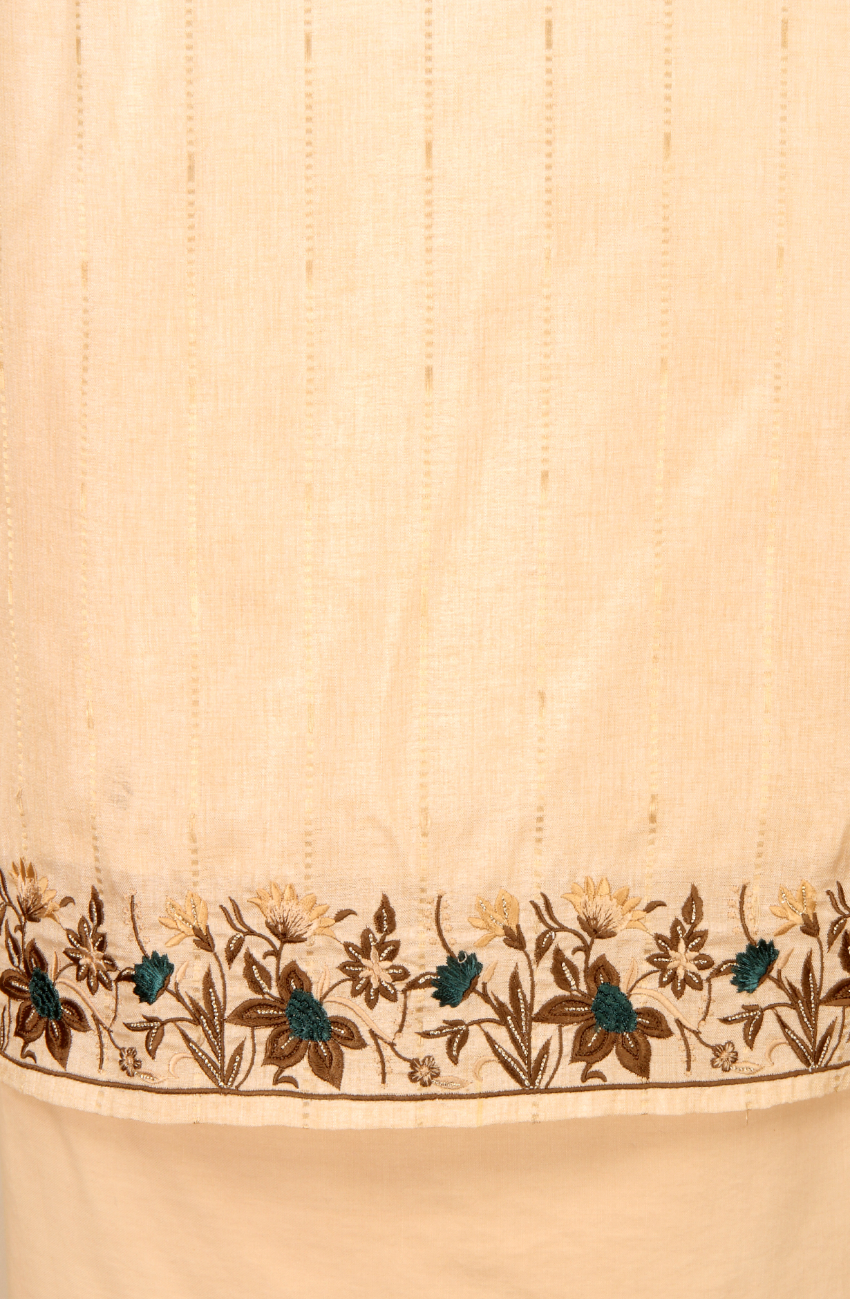 Cream Tussar Silk Winter Wear Unstitched Salwar Suit - SMPL-30