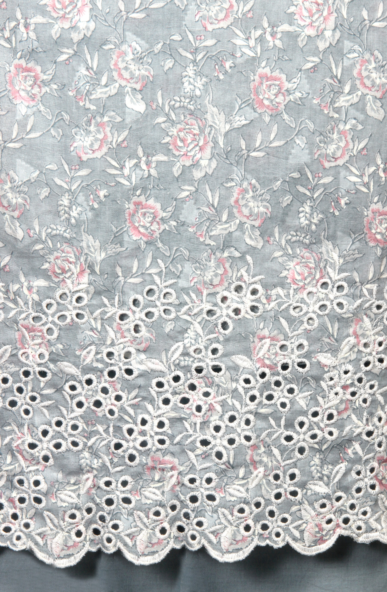 Grey Cotton Digital Printed with Embroidery Suit with Chiffon Dupatta - SOCPIM13A