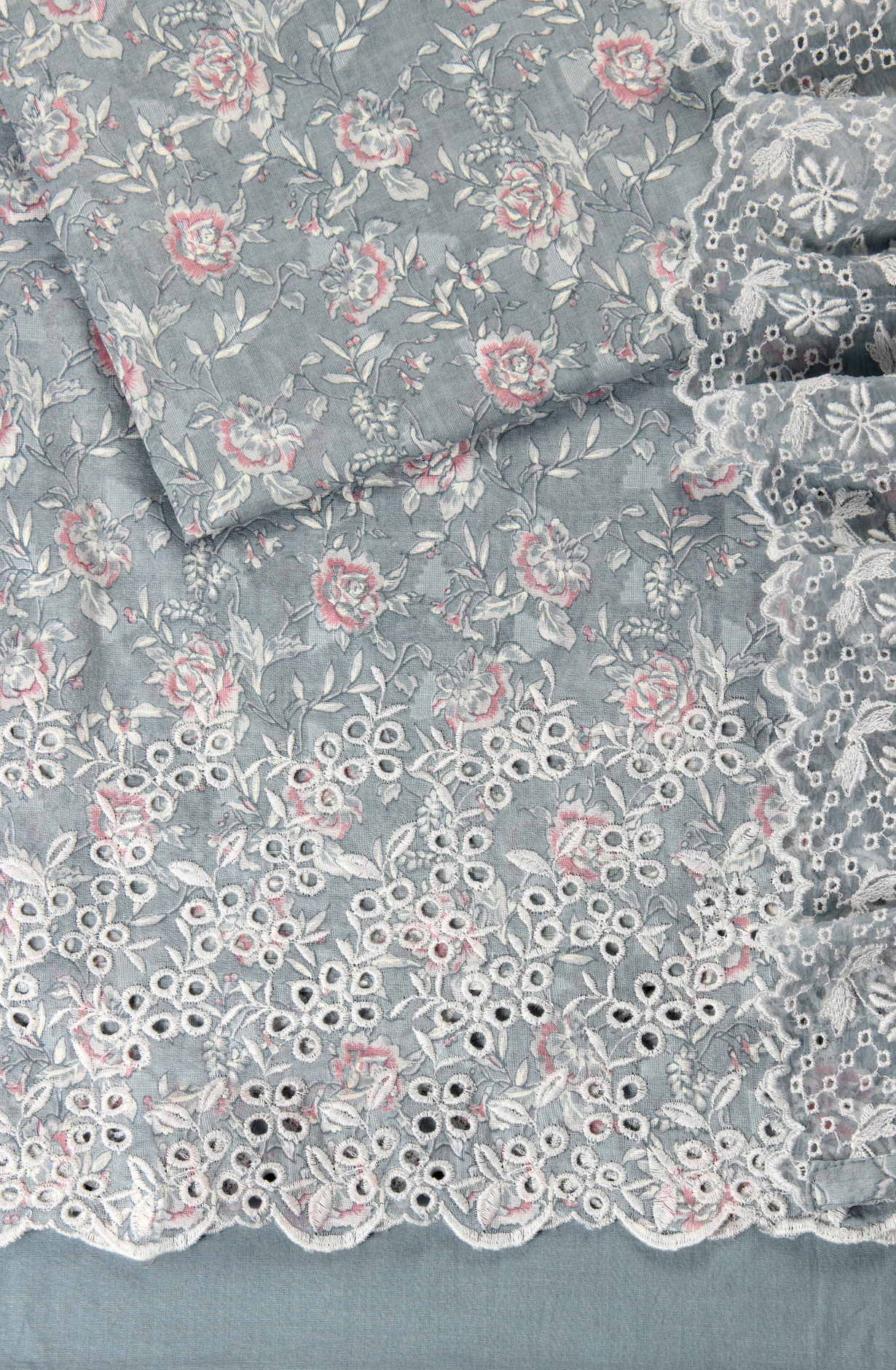 Grey Cotton Digital Printed with Embroidery Suit with Chiffon Dupatta - SOCPIM13A