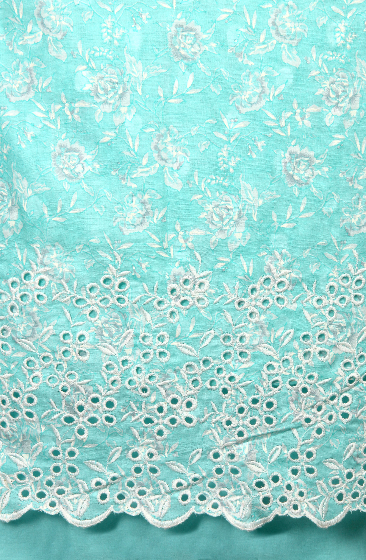 Firozi Cotton Digital Printed with Embroidery Suit with Chiffon Dupatta - SOCPIM13B