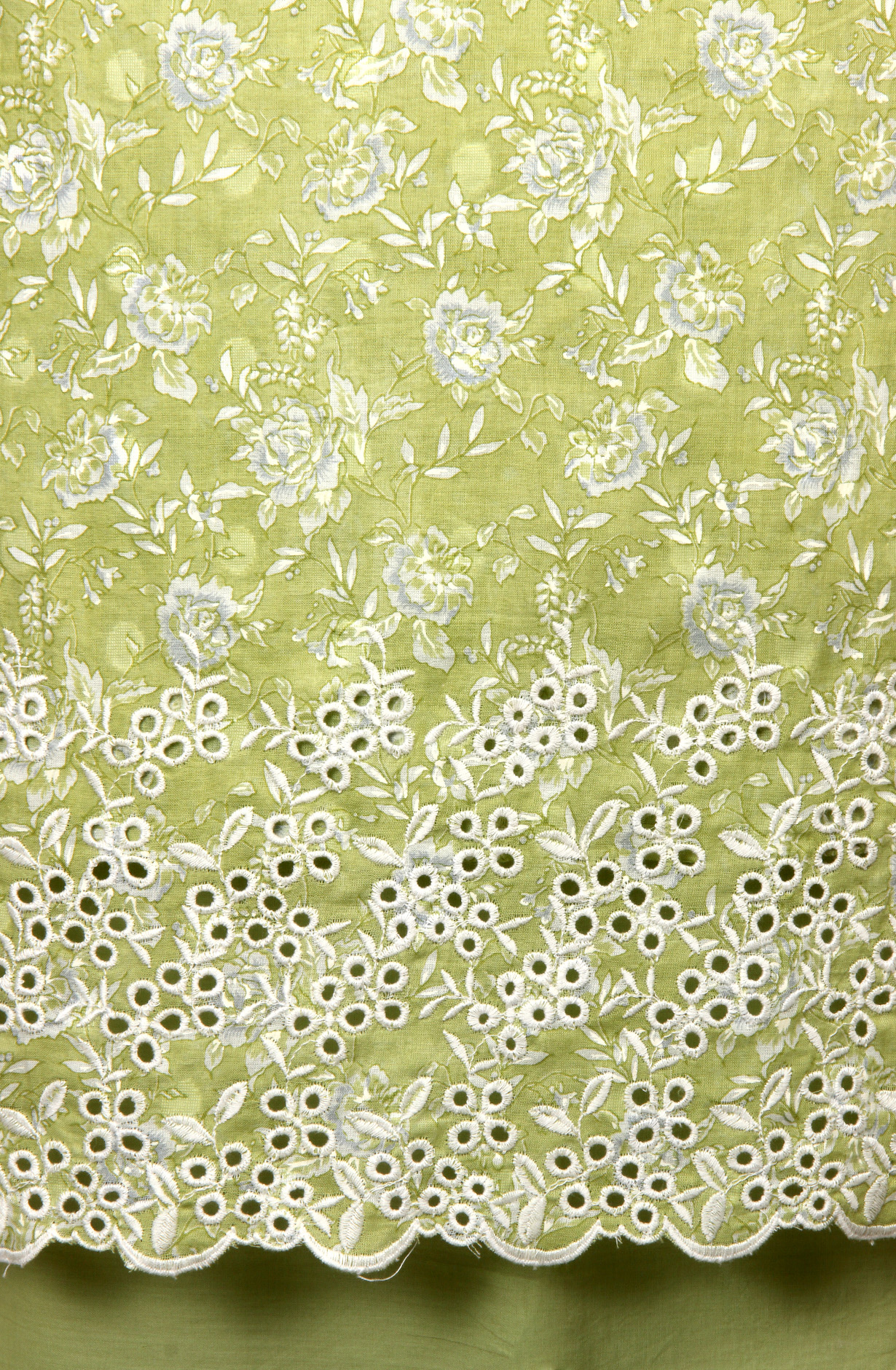 Green Cotton Digital Printed with Embroidery Suit with Chiffon Dupatta - SOCPIM13C