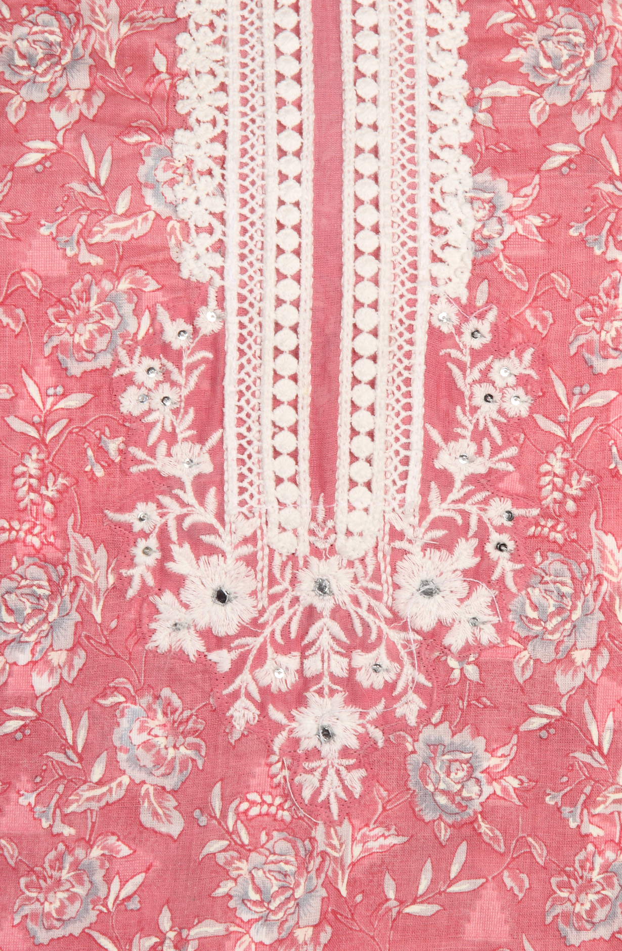 Pink Cotton Digital Printed with Embroidery Suit with Chiffon Dupatta - SOCPIM13D