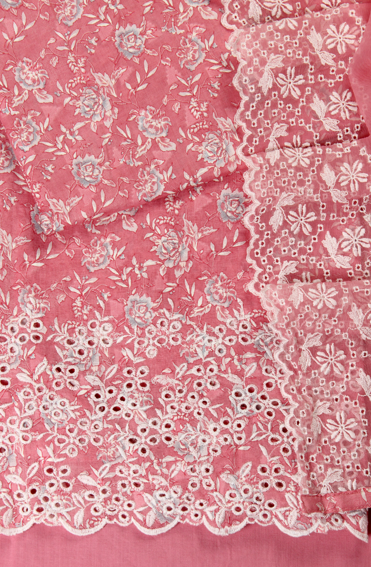 Pink Cotton Digital Printed with Embroidery Suit with Chiffon Dupatta - SOCPIM13D