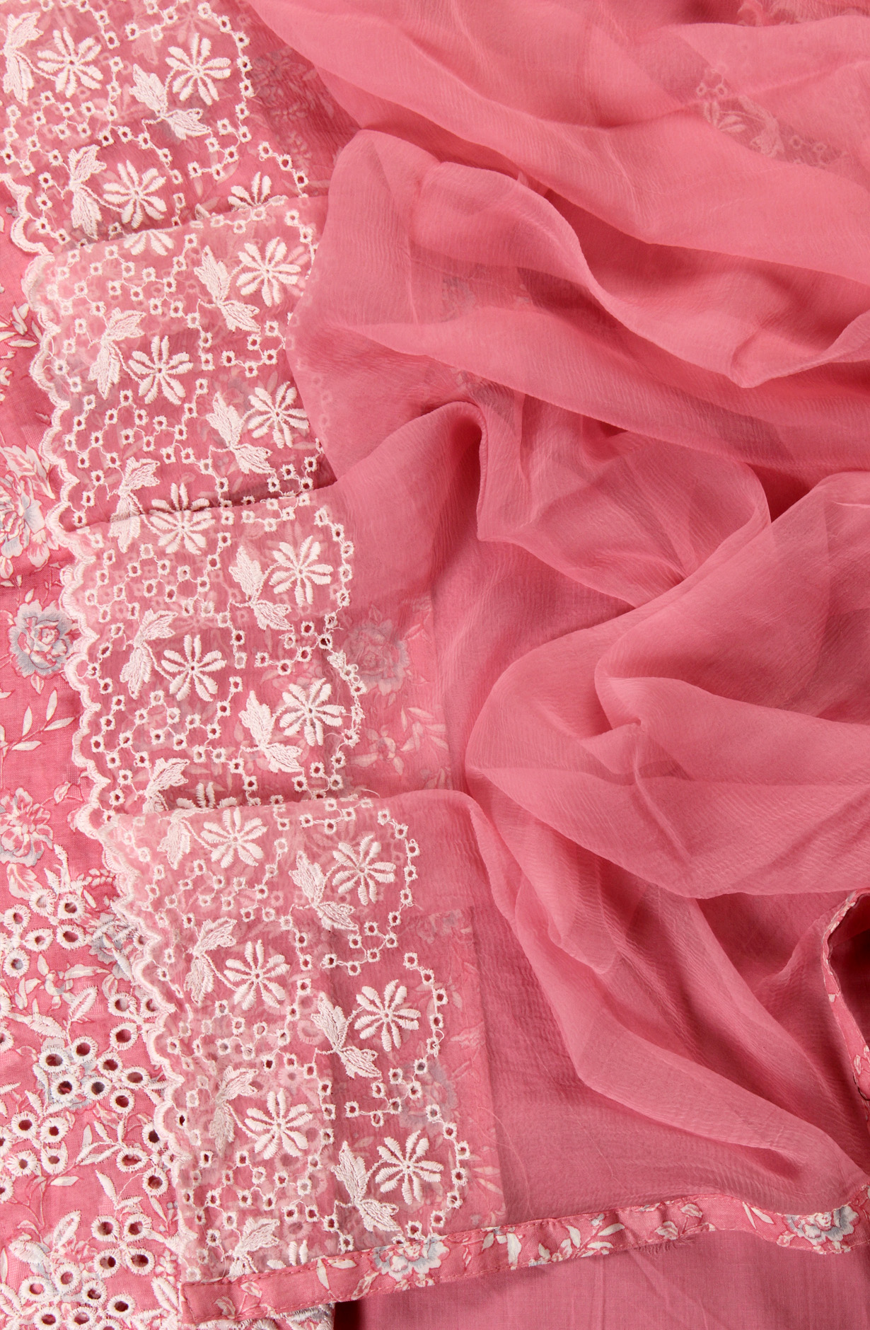 Pink Cotton Digital Printed with Embroidery Suit with Chiffon Dupatta - SOCPIM13D