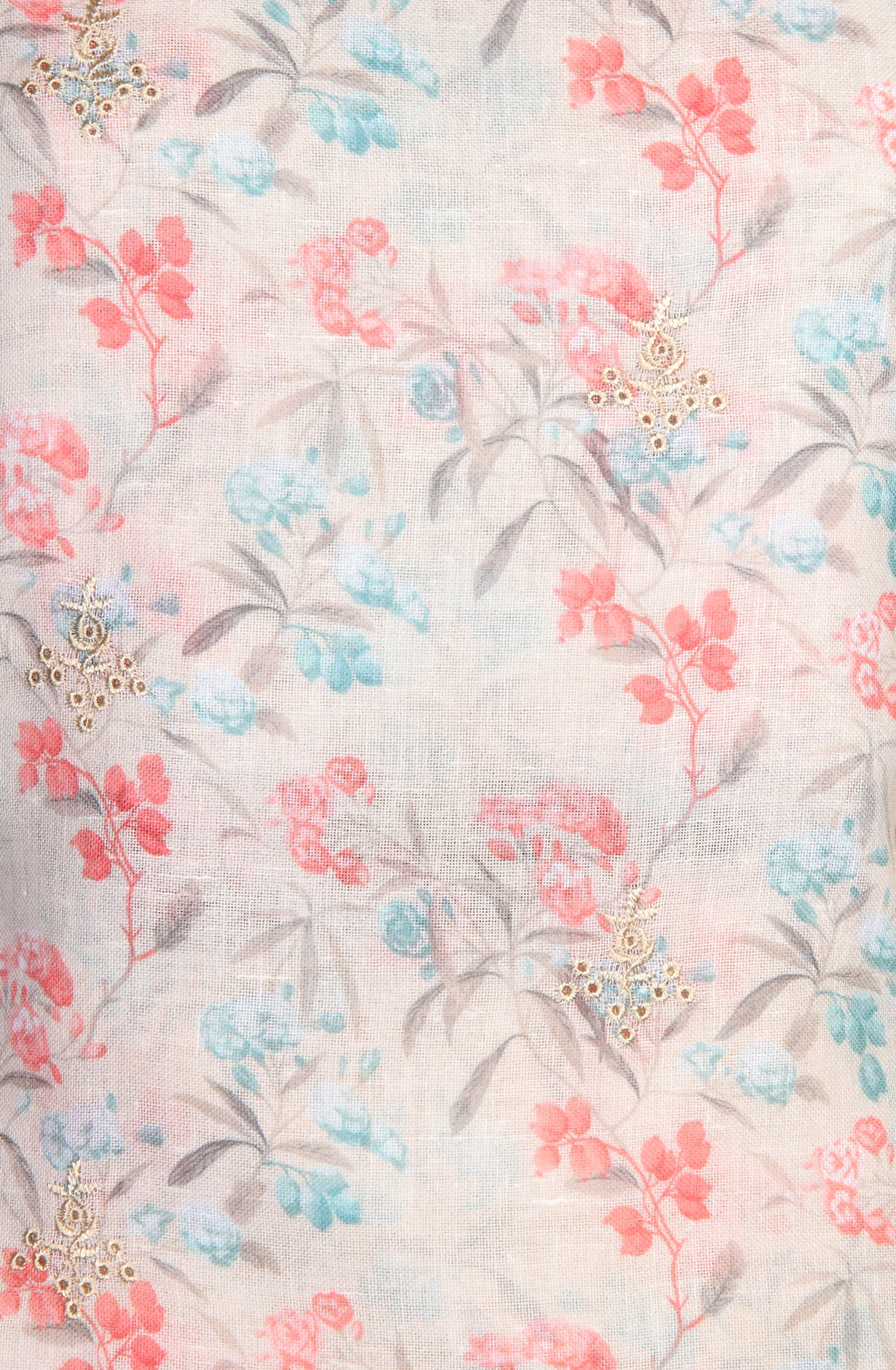 Beige Linen Exclusive Digital Print Suit-sets with Beautiful Dupatta - SOF1736A