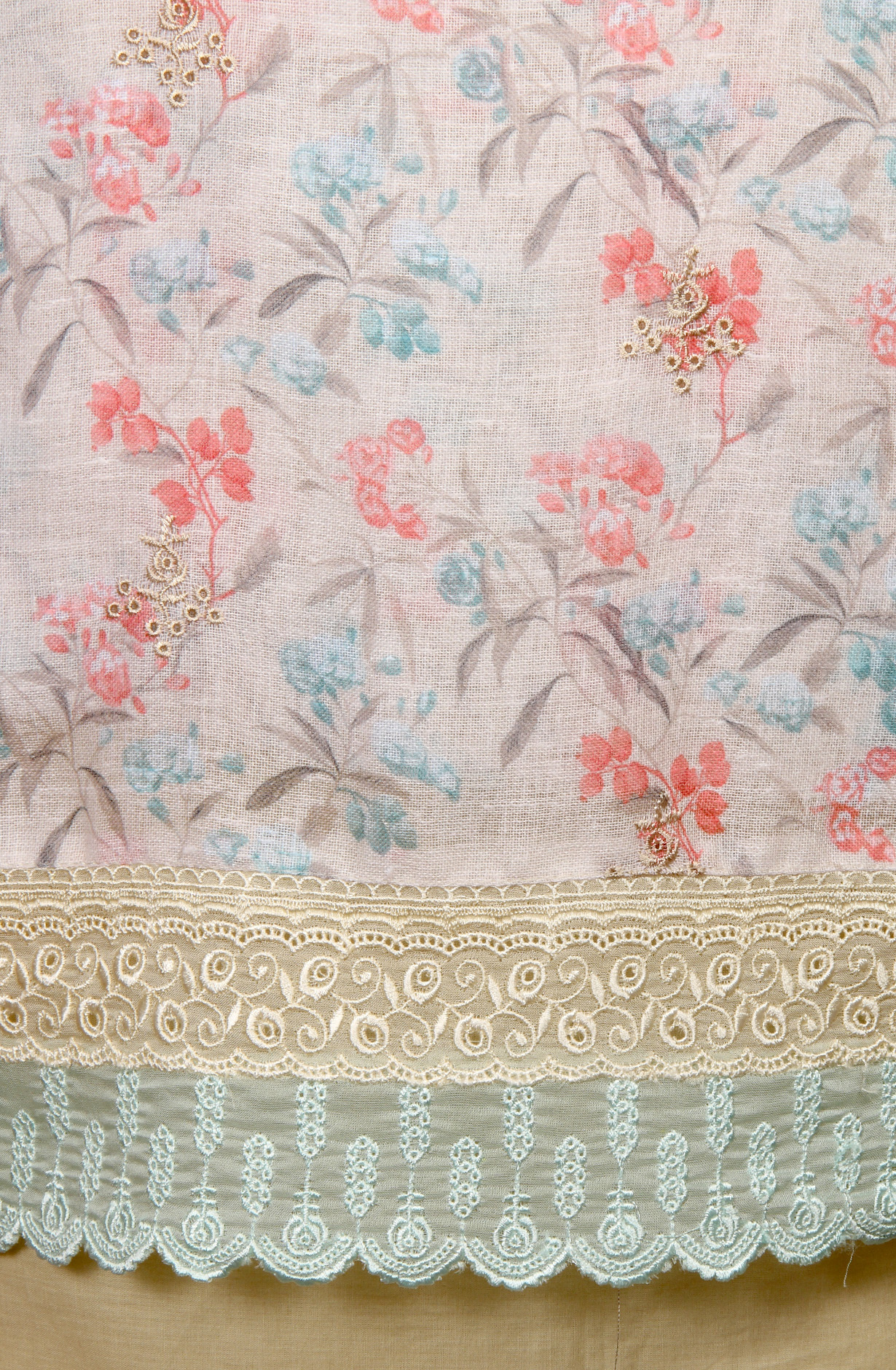 Beige Linen Exclusive Digital Print Suit-sets with Beautiful Dupatta - SOF1736A