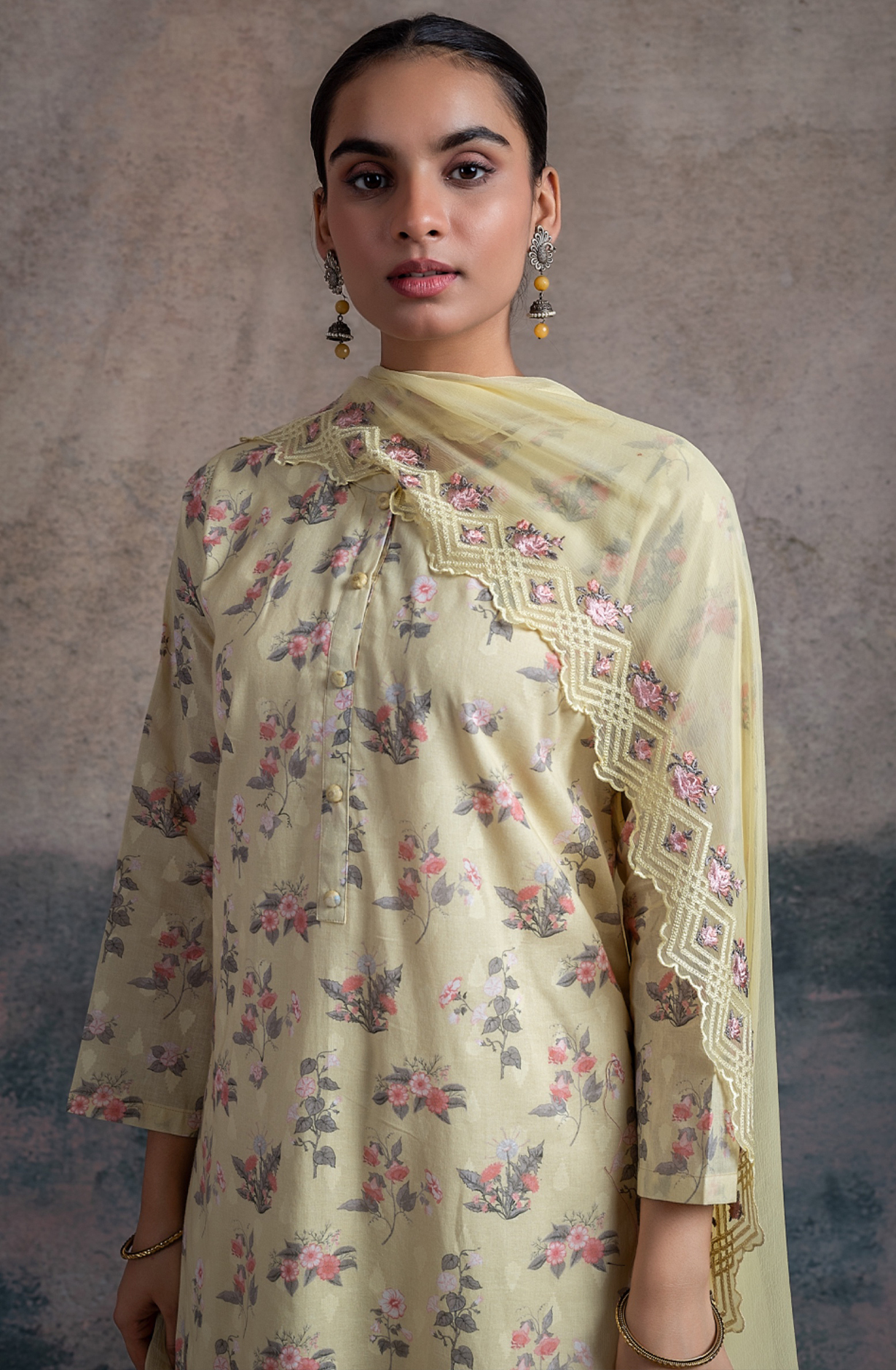 Mustard Cotton Digital Printed Suit with Dupatta - SOR2498B