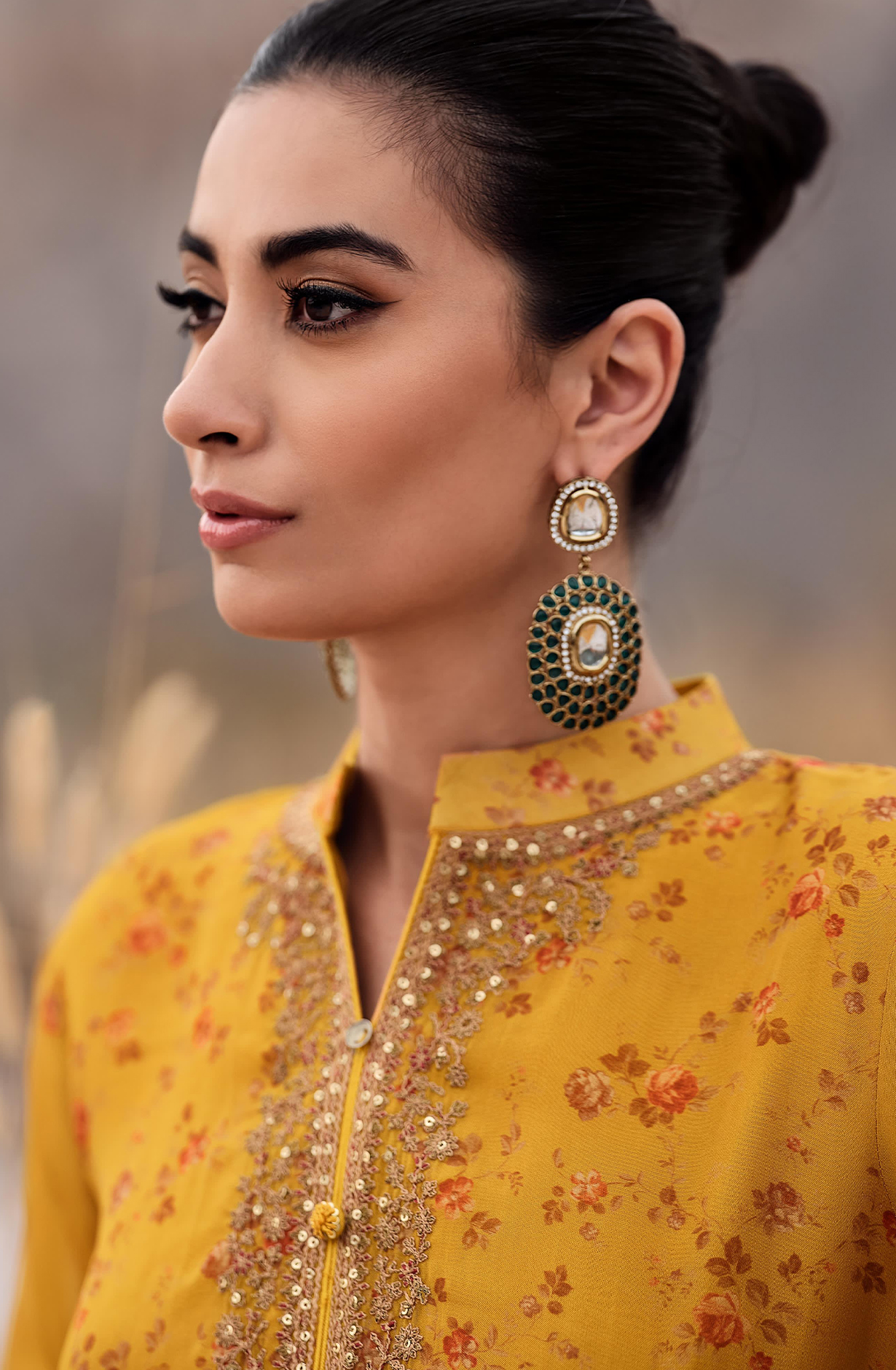 Digital Printed Viscose Organza with Embroidery Suit-Set - SPESD05