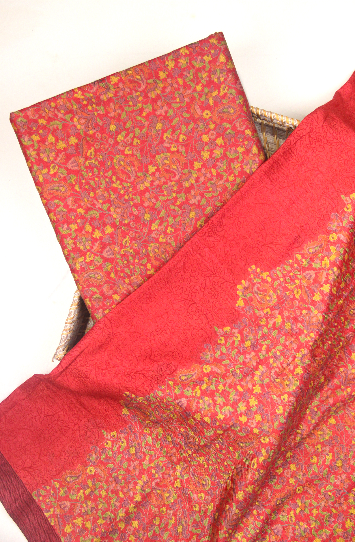 Rust Spun Printed Suit Set with Beautiful Chiffon Dupatta - SPUWE-53D