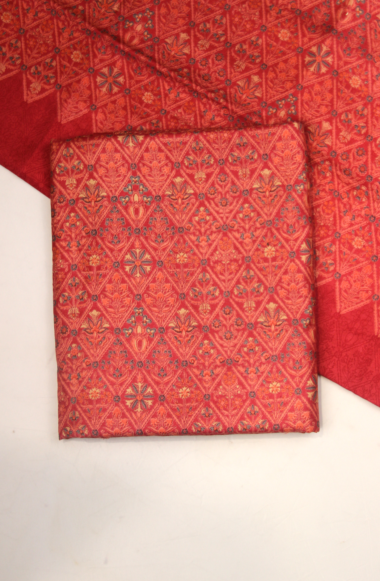 Rust Spun Printed Suit Set with Beautiful Pashmina Dupatta - SPUWE-54B