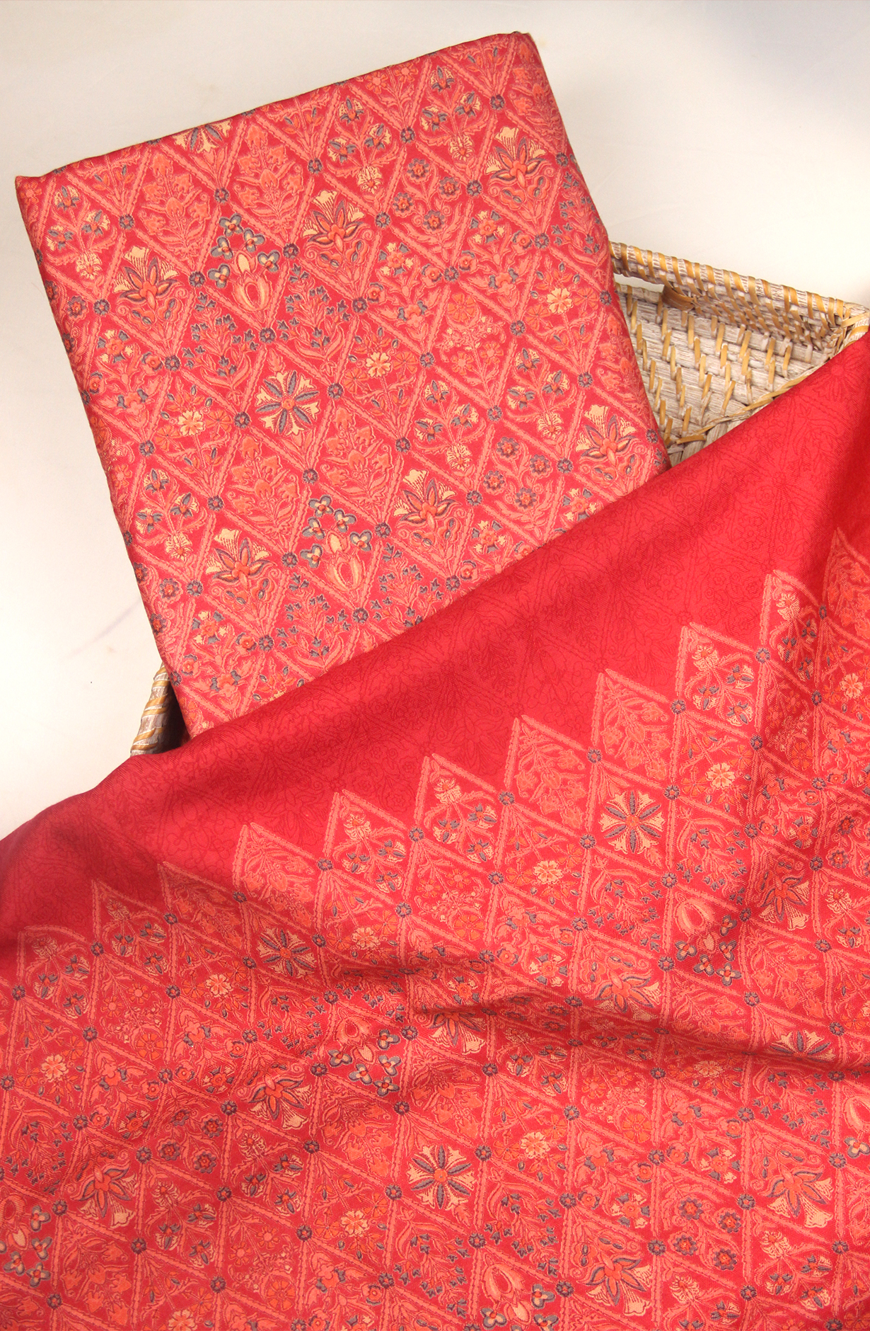 Rust Spun Printed Suit Set with Beautiful Pashmina Dupatta - SPUWE-54B