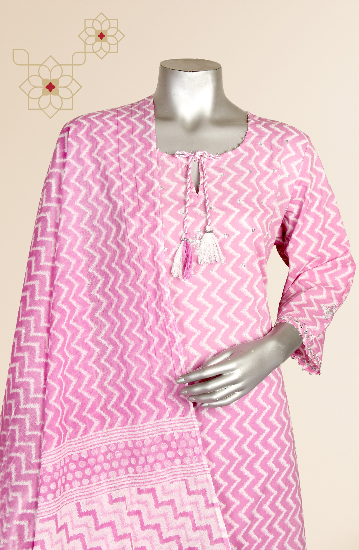 Ready-to-Wear Purple Cotton Kurti Pant Set with Dupatta - SRMR79060C