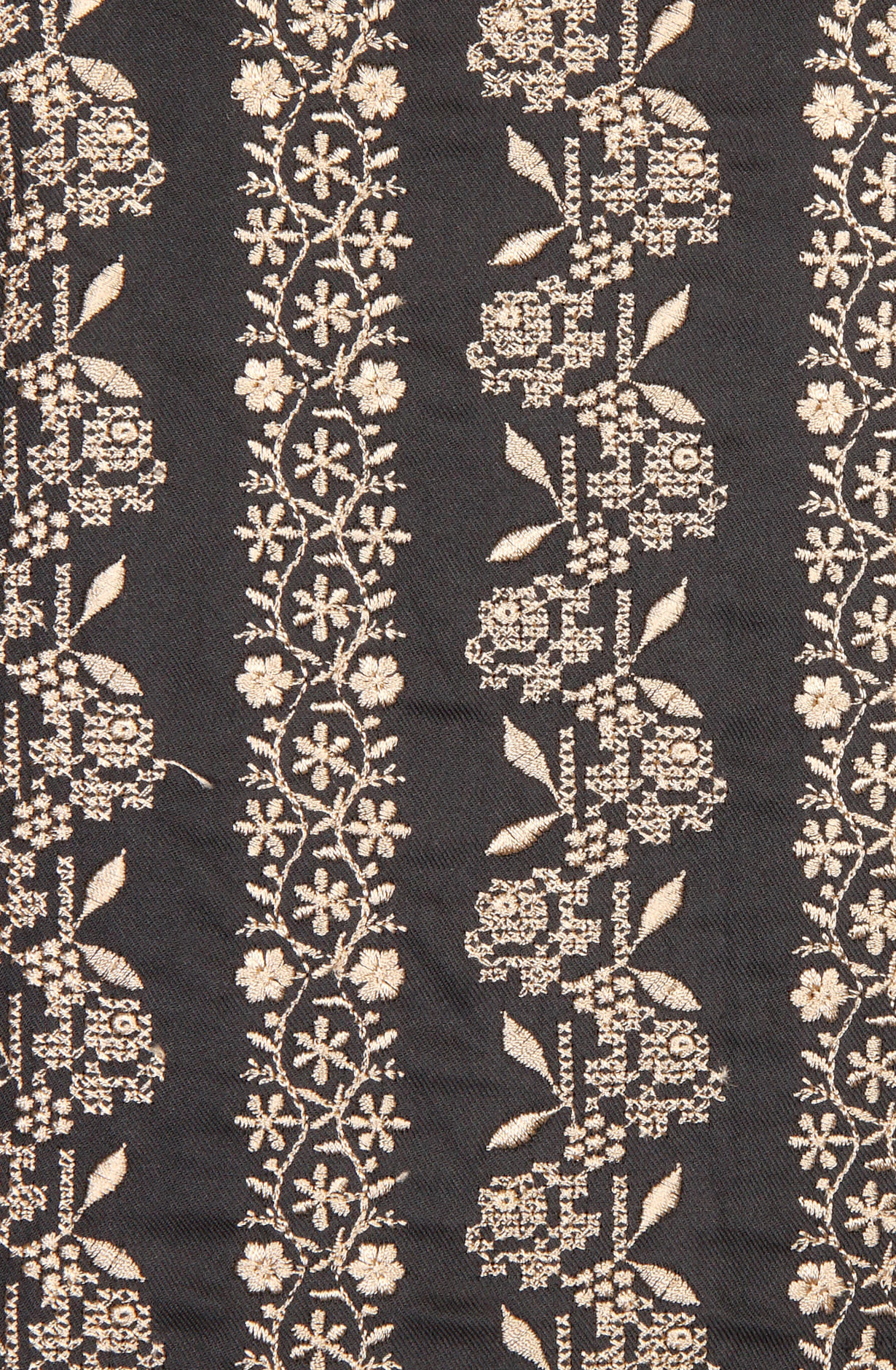 Black Exclusive Pure Pashmina with Schiffli Embroidery Unstitched Suit-sets - STHNS12530C