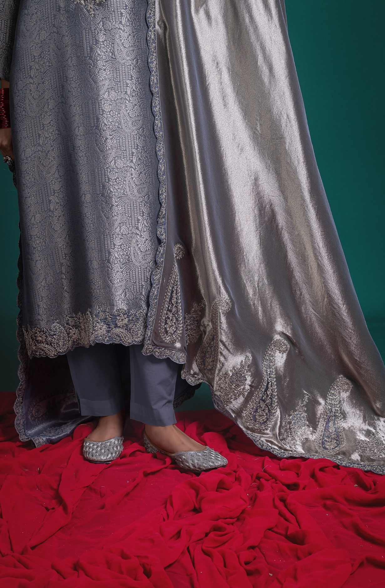 Blue Pure silk Unstitched Suit Set with Beautiful Dupatta - SHANSK127B