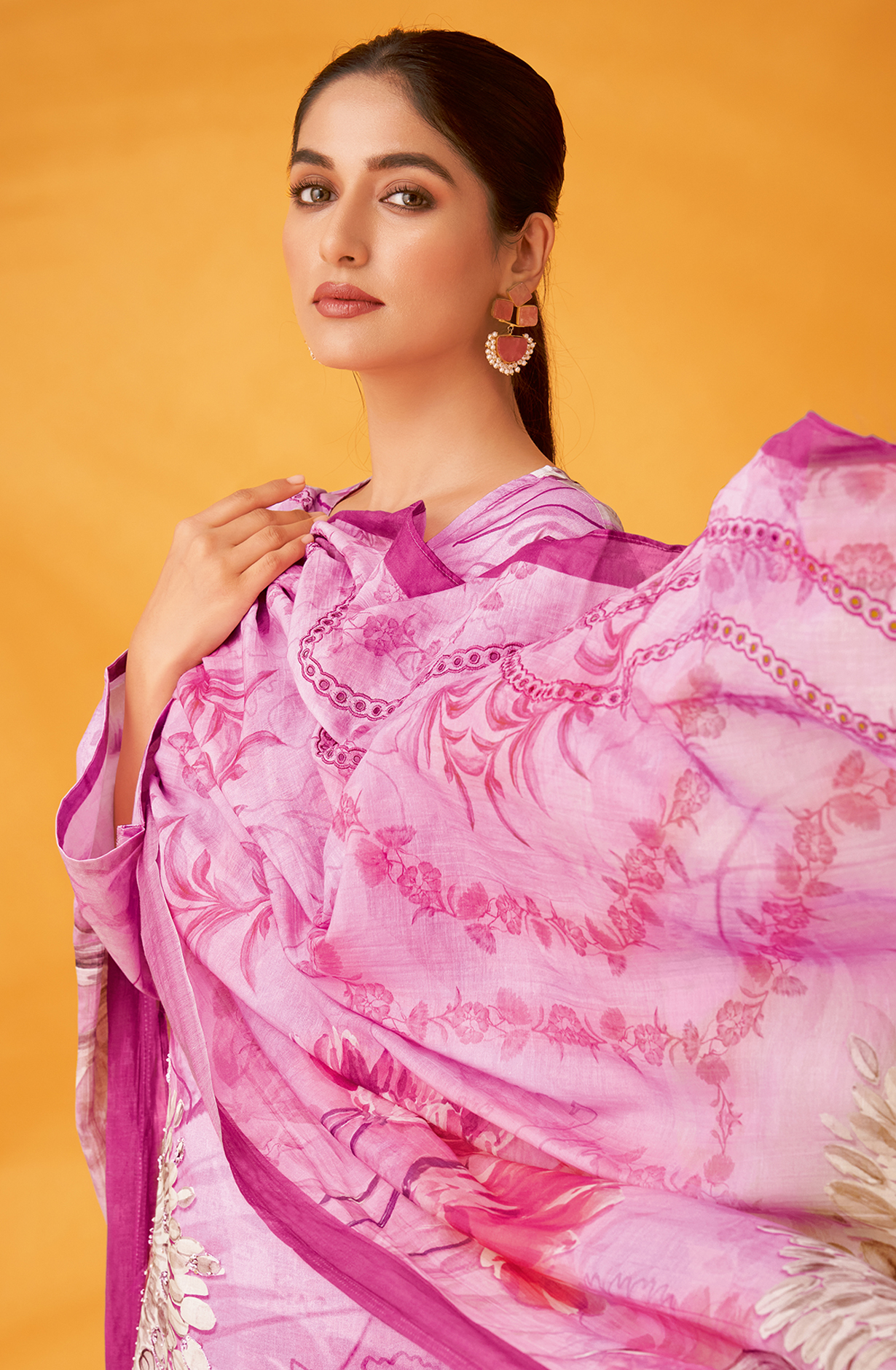 Lavender Cotton Digital Printed Unstitched Salwar Kameez - SUM409