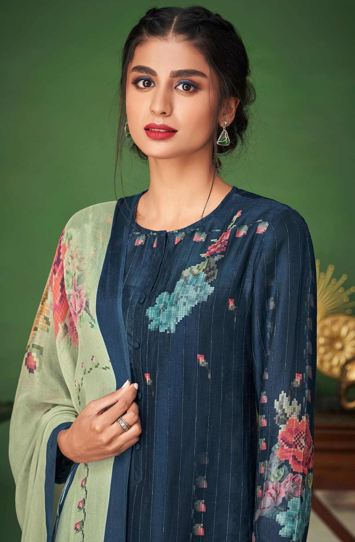 Blue Modal Silk Salwar Kameez - SUR1378