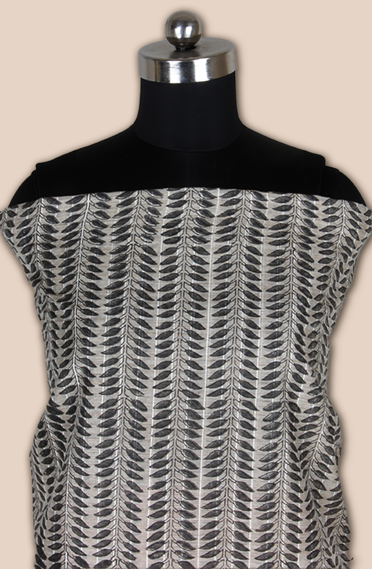 Grey and Mustard Chanderi Unstitched Salwar Suit - SVACHN12357B