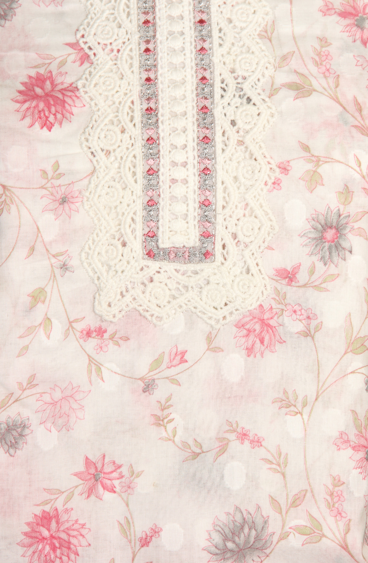 White Pink Pure Cotton Digital Printed Exclusive Suit-sets with Chiffon Dupatta - SWAPIM3B