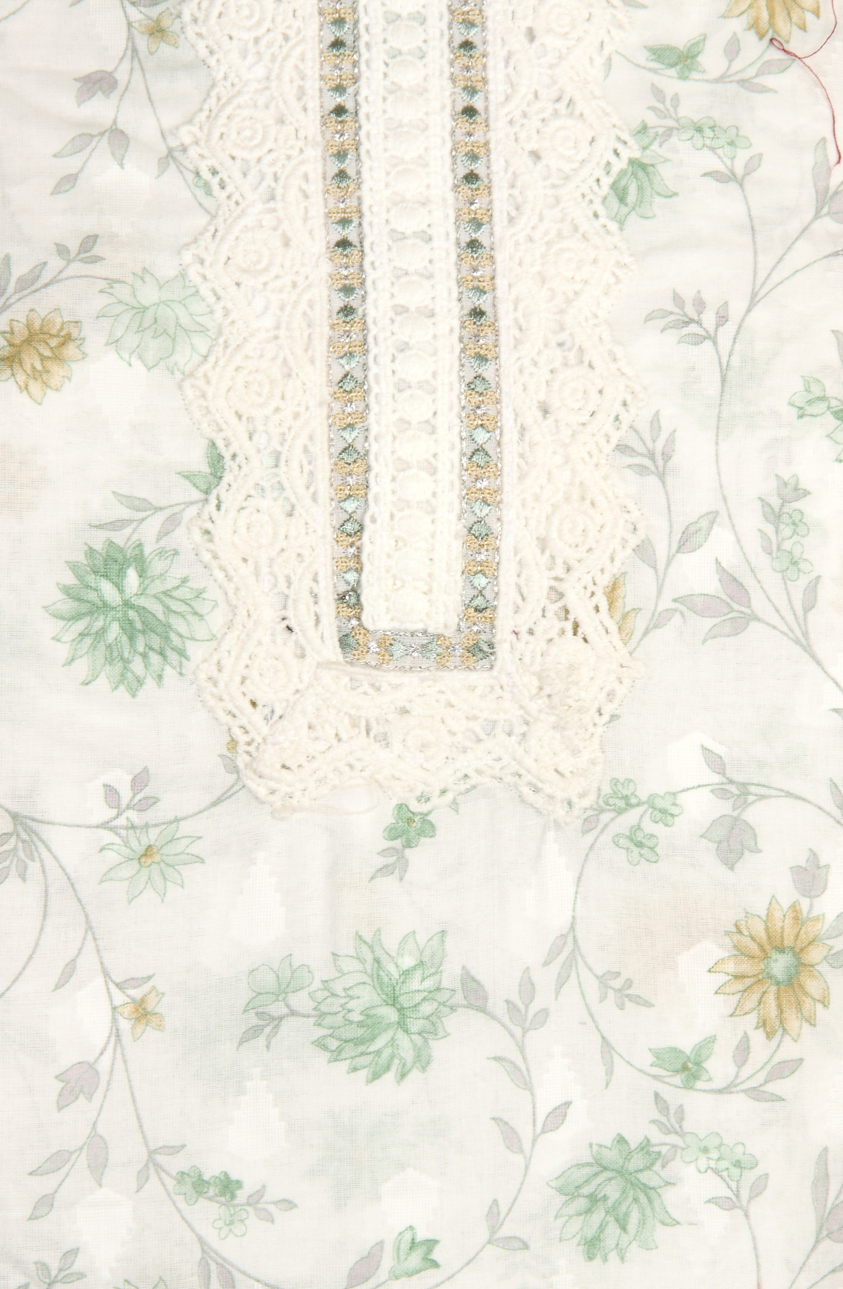 White Sea Green Pure Cotton Digital Printed Exclusive Suit-sets with Chiffon Dupatta - SWAPIM3C