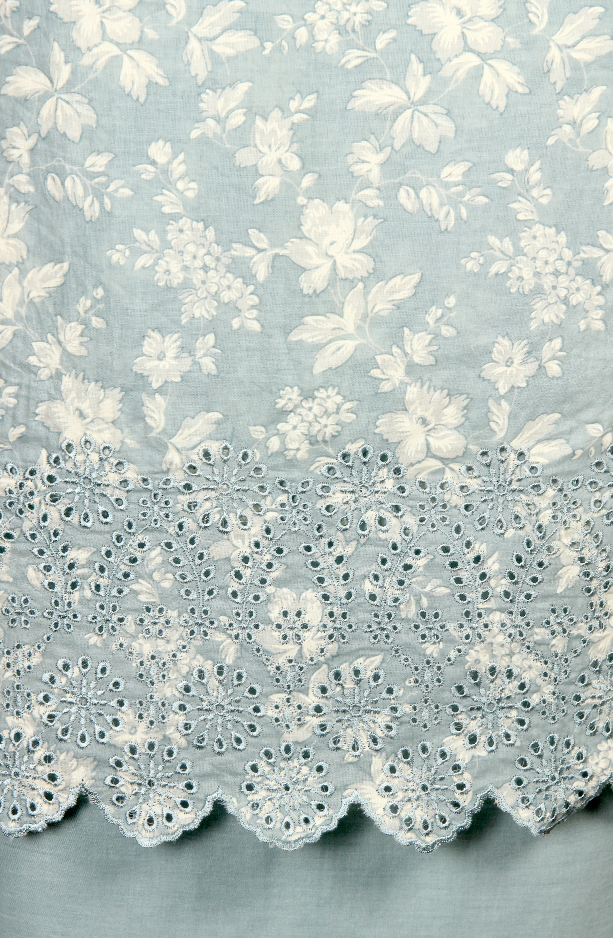 Grey Cotton Printed with Schiffli Embroidery Suit with Chiffon Dupatta - SYLNPJ3155D