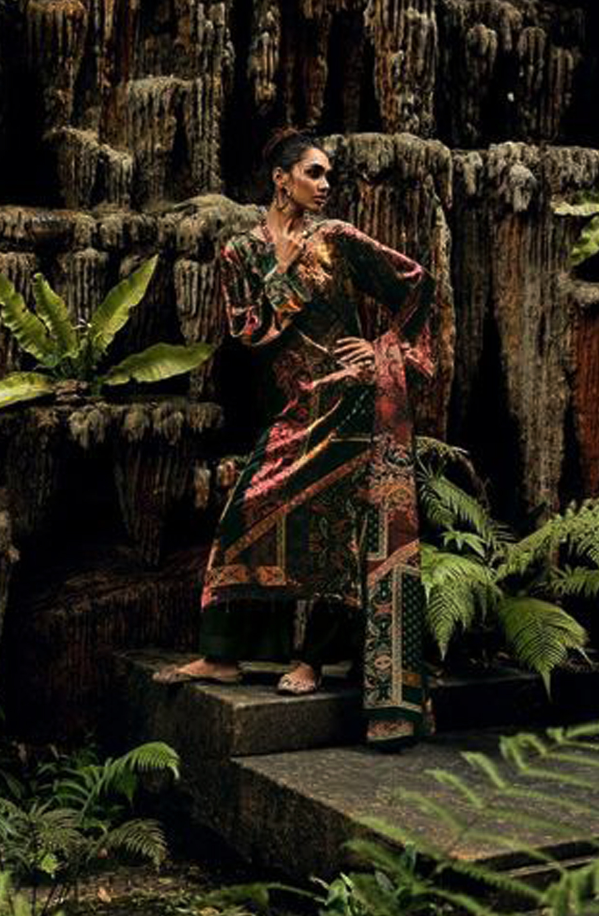 Bottle Green Velvet Designer Unstitched Salwar Kameez - SYM06