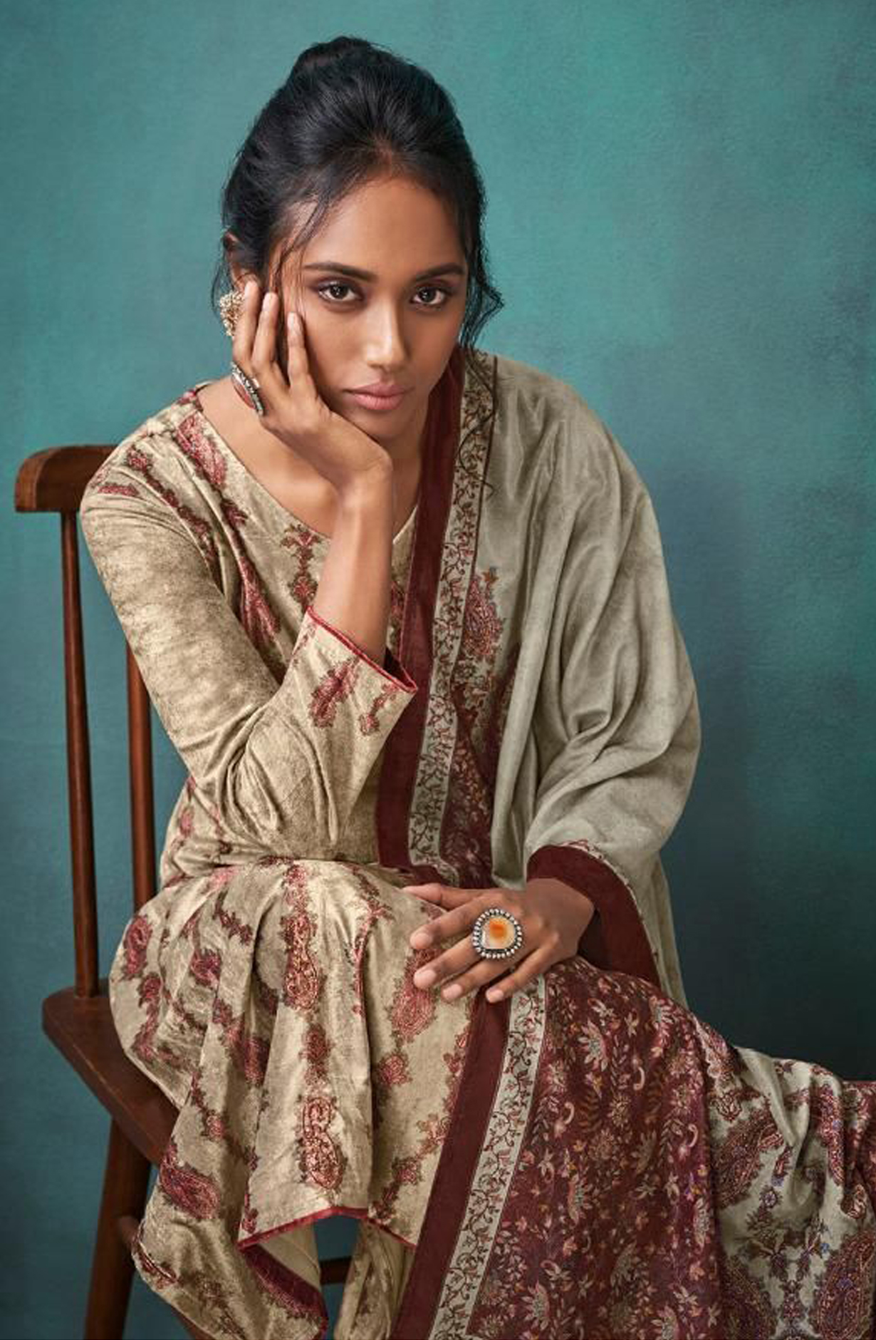 Pista Green Pure Velvet Unstitched Salwar Kameez - TAA1211A