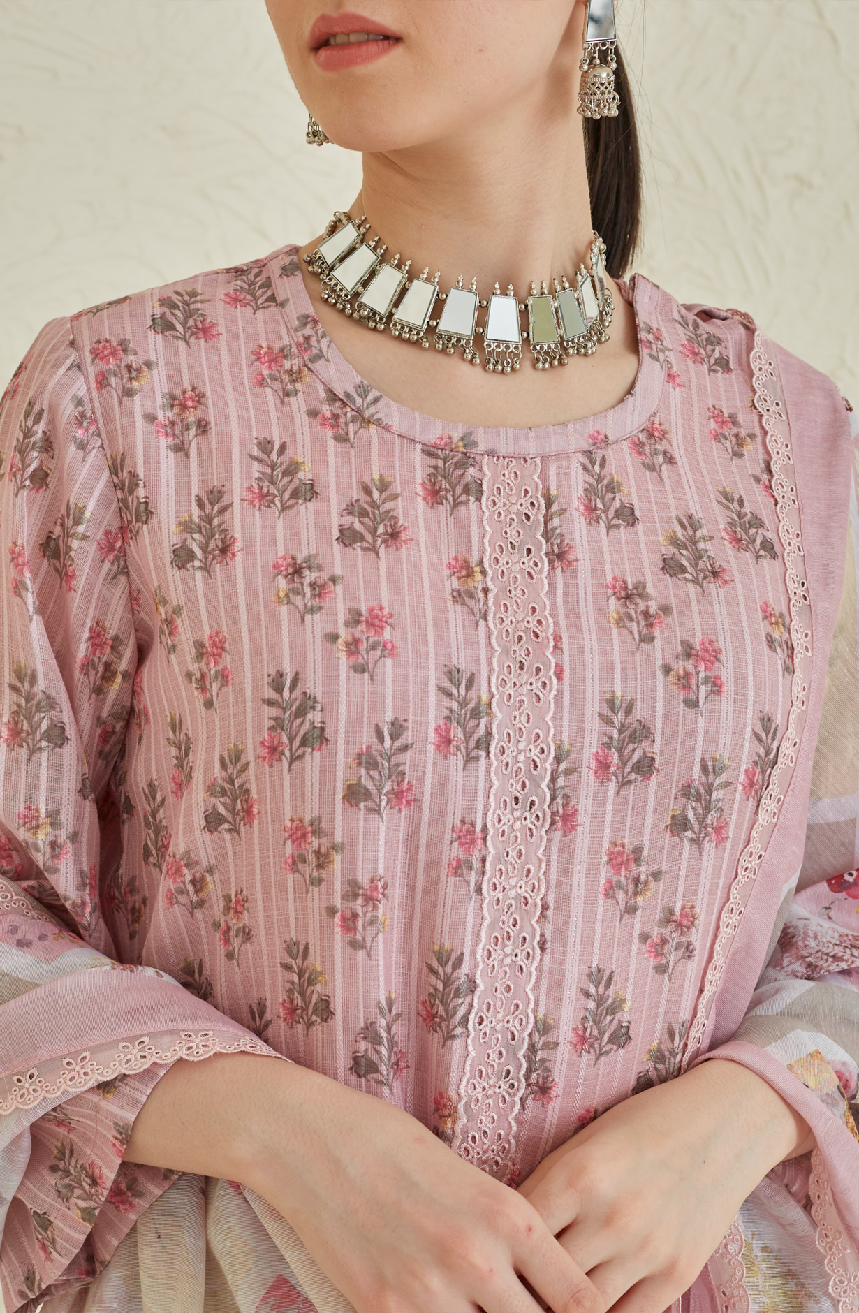 Pink Beautiful Linen Unstitched Salwar Kameez - TAN1914A