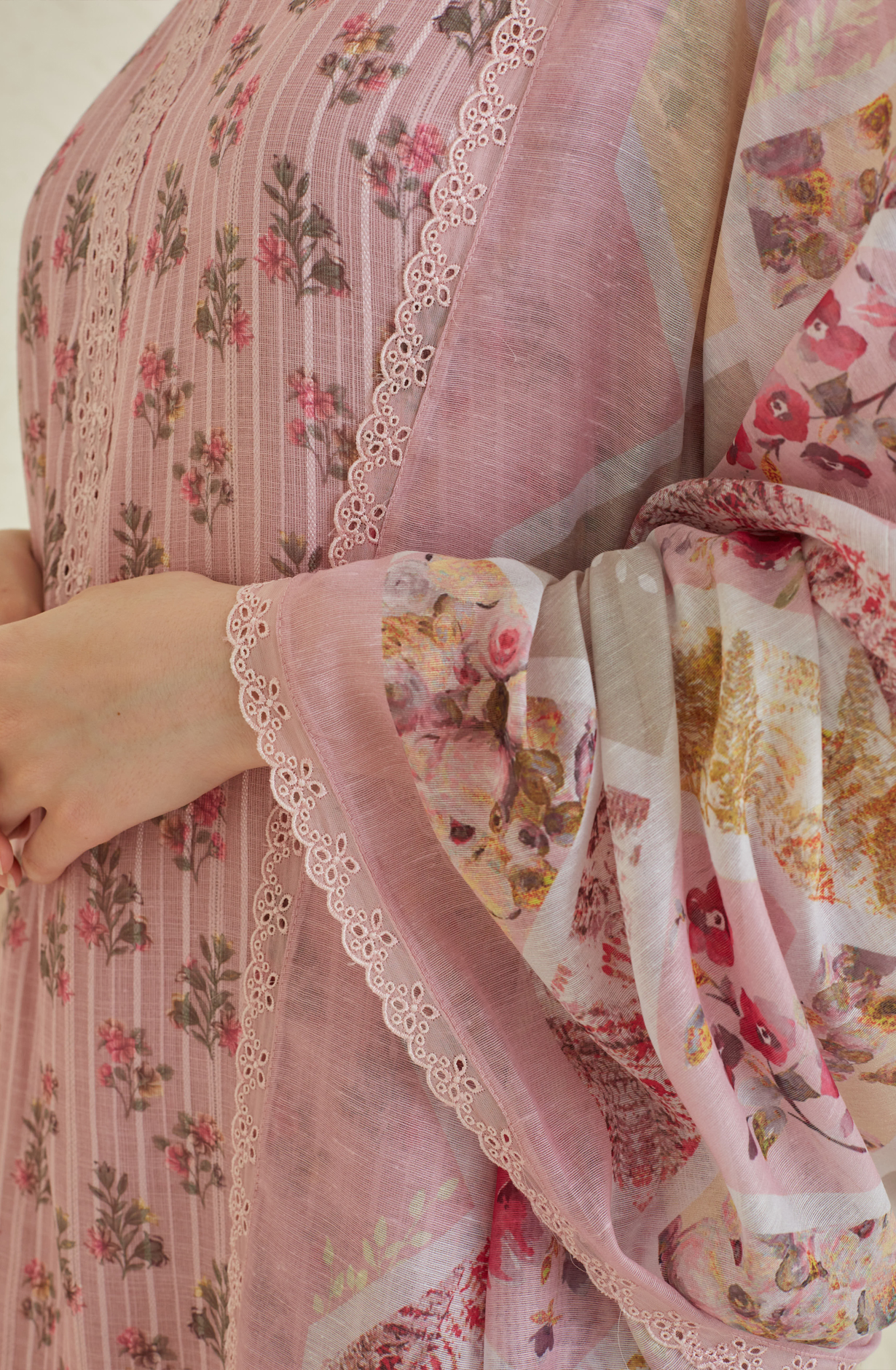 Pink Beautiful Linen Unstitched Salwar Kameez - TAN1914A
