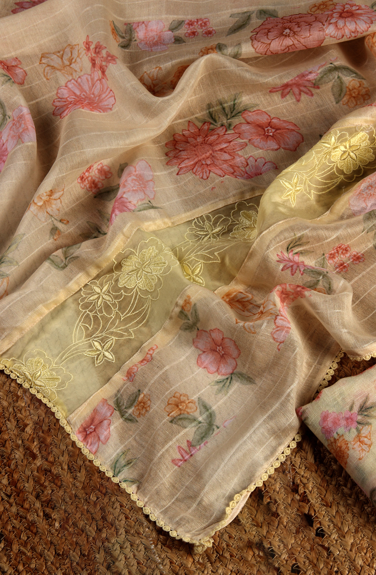 Yellow Linen Exclusive Digital Printed with Embroidered Salwar Kameez - TAR1762B