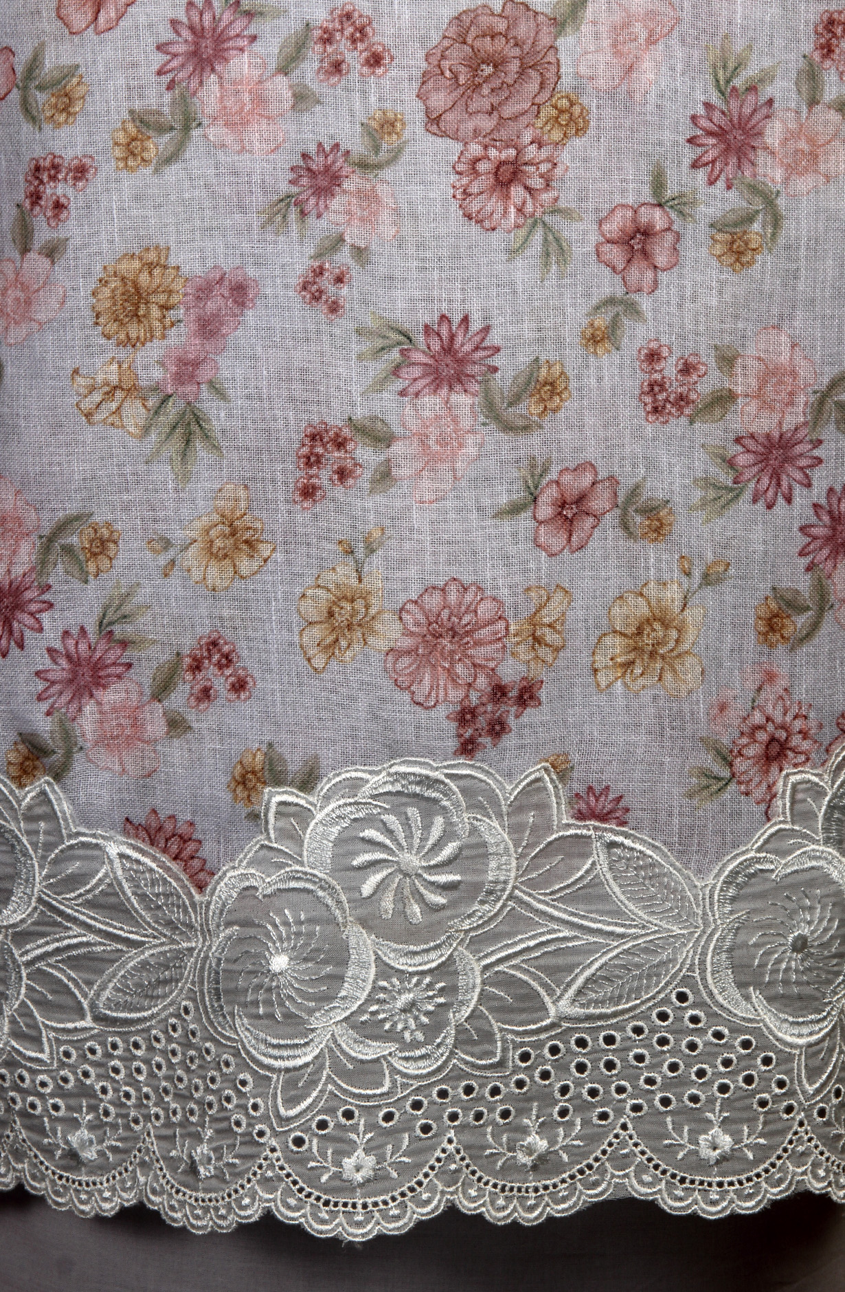 Grey Linen Exclusive Digital Printed with Embroidered Salwar Kameez - TAR1762C