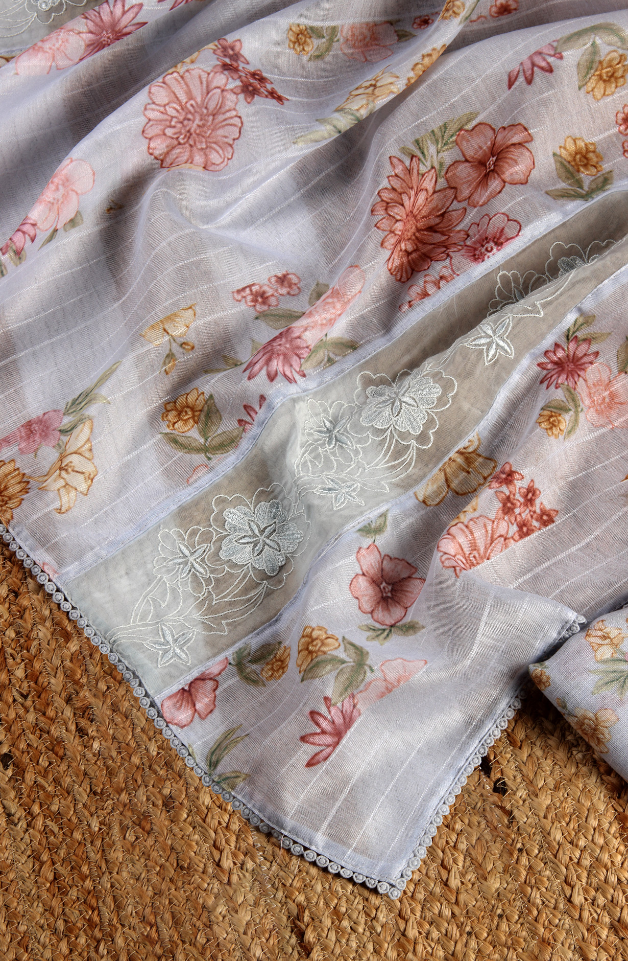 Grey Linen Exclusive Digital Printed with Embroidered Salwar Kameez - TAR1762C